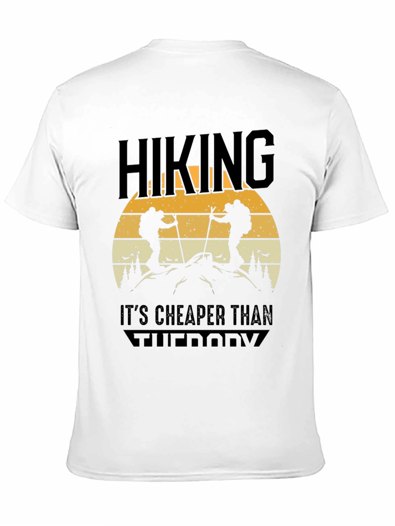 Black Hiking Is Cheaper Than Therapy Tee view 11