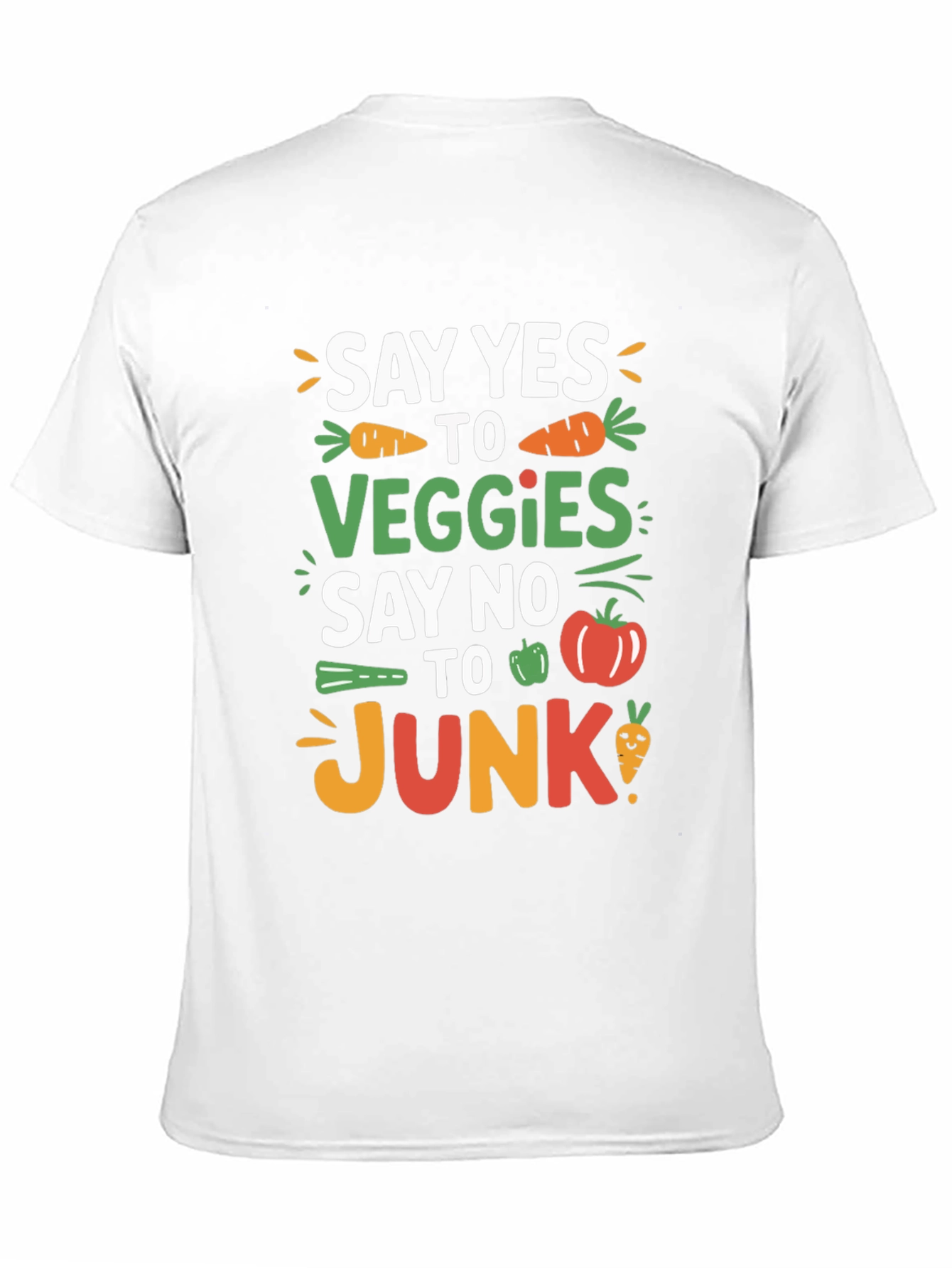 Black Say Yes to Veggies T-Shirt - Eat Healthy! view 11