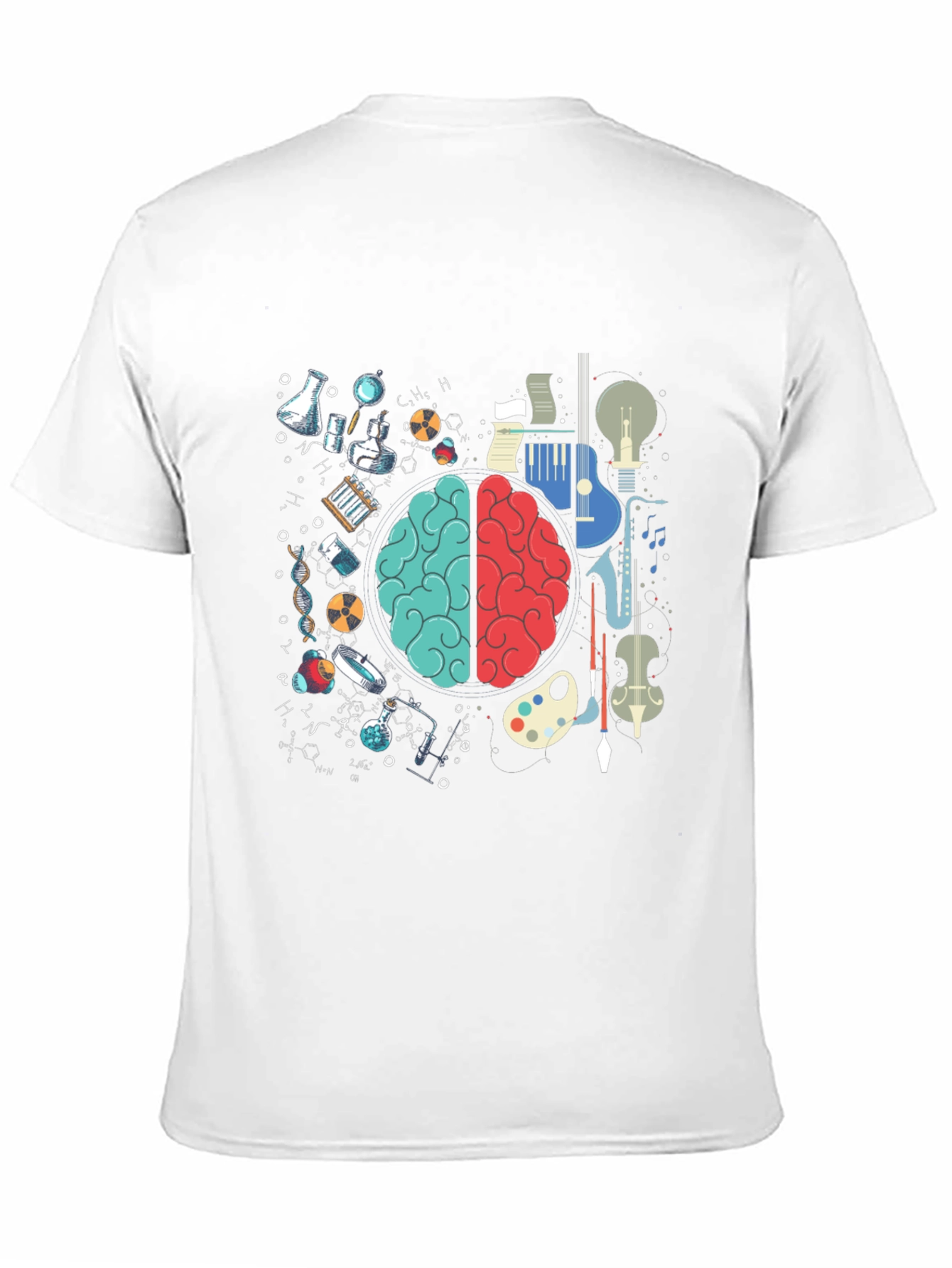 Black Science & Art Brain T-Shirt - Intellectual Style view 11