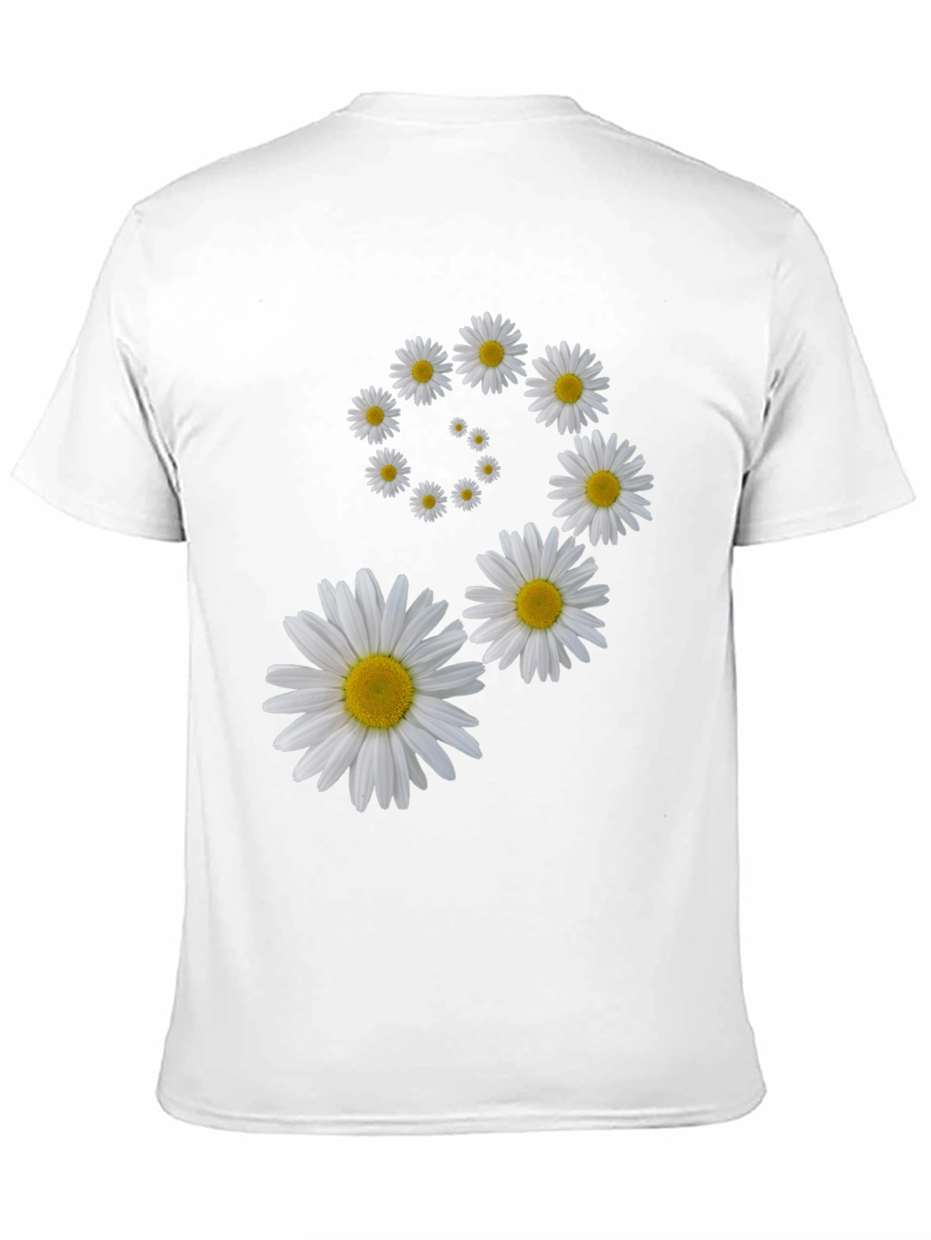 Black Daisy Spiral Graphic Black T-Shirt view 11