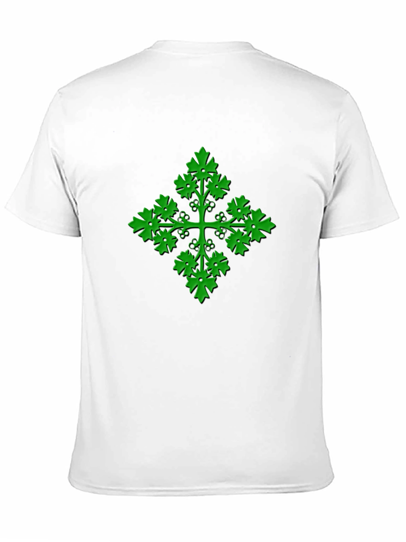 Black Green Leaf Cross Black T-Shirt view 11