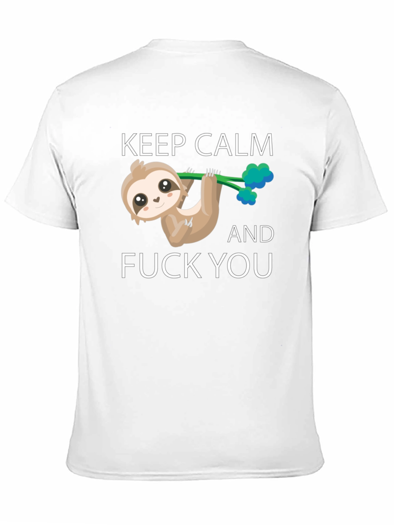 Black Keep Calm Sloth T-Shirt view 11