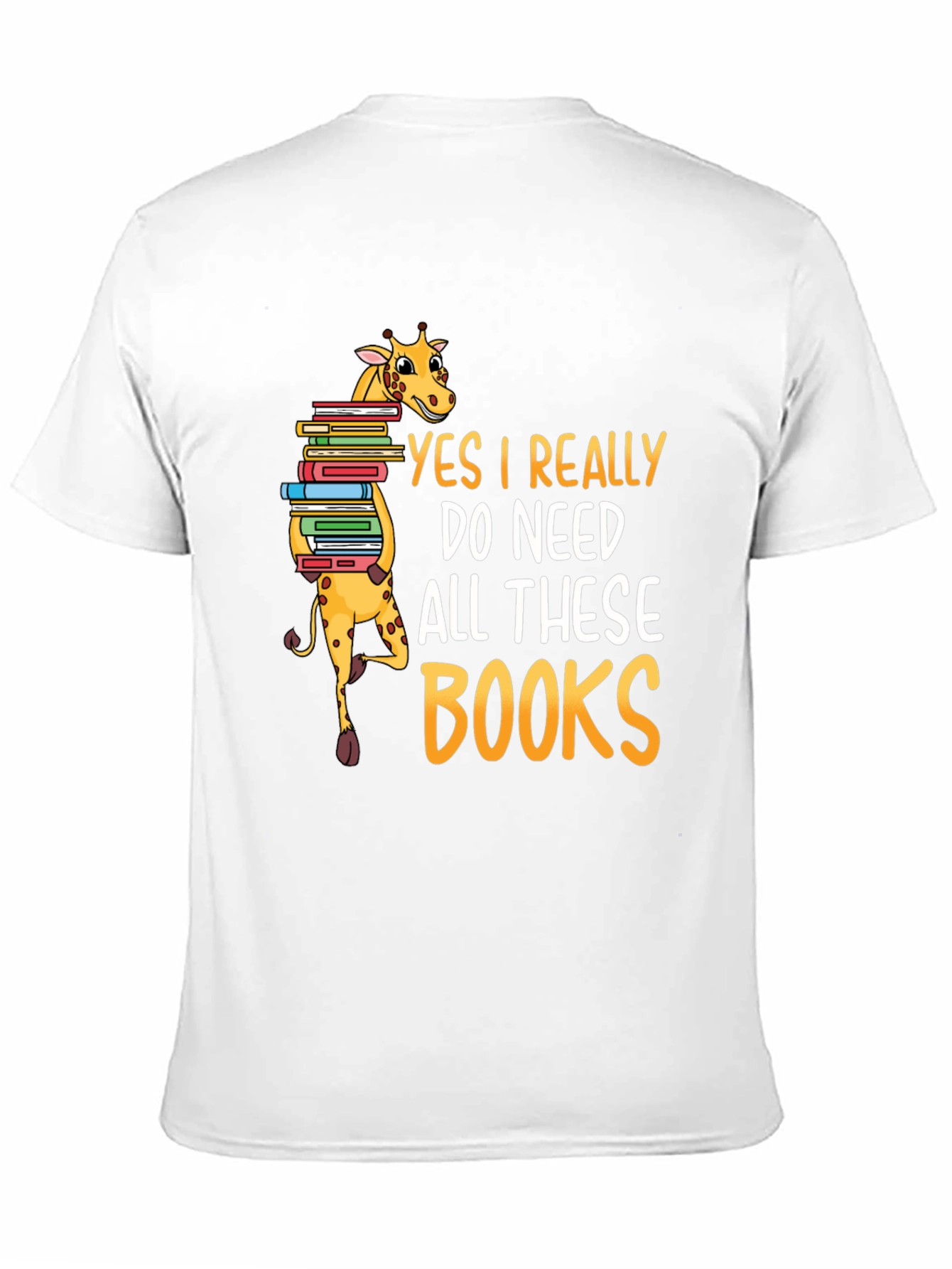 Black Giraffe Lover Reader Funny Books T-Shirt view 11