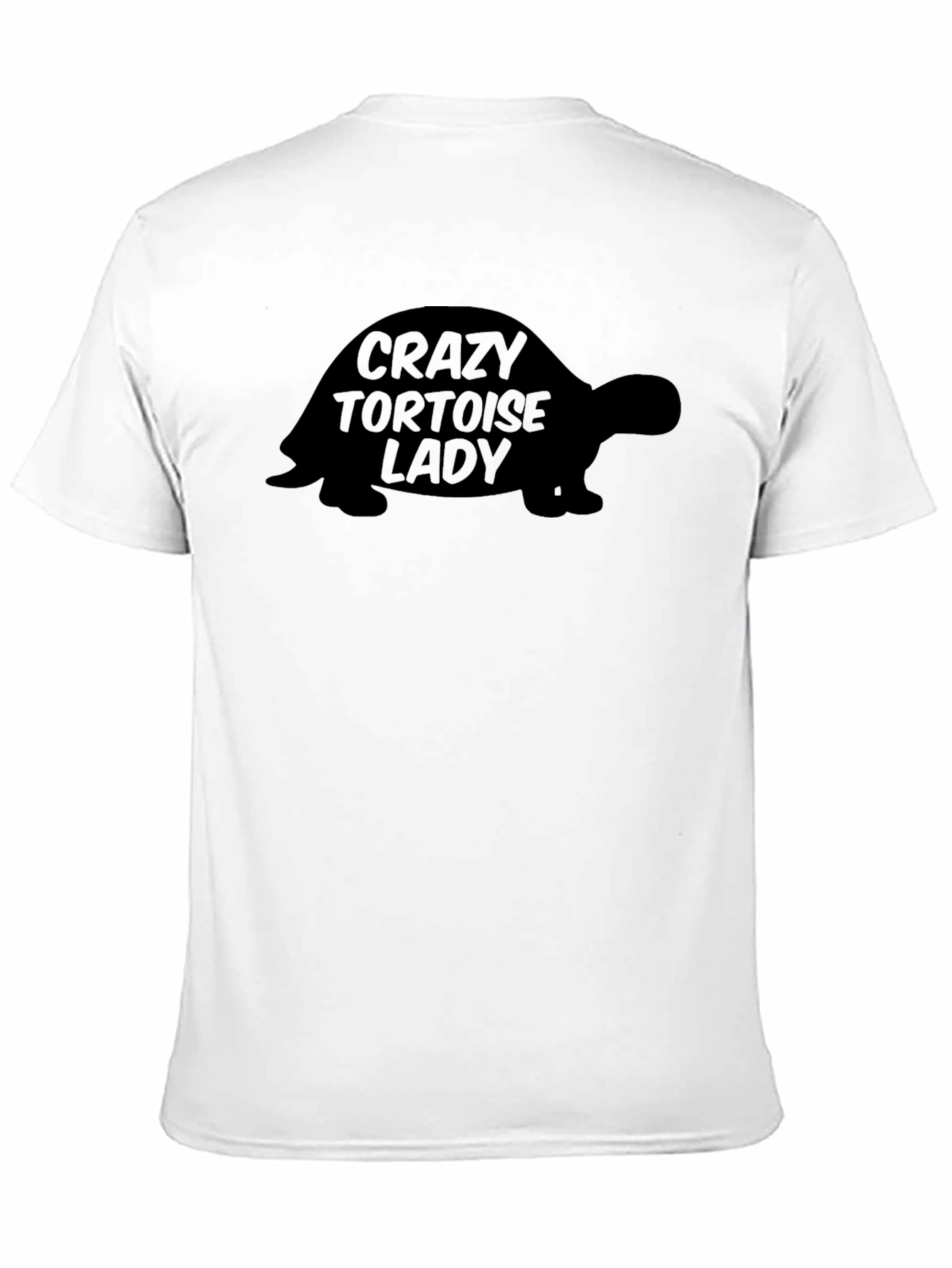 Black Crazy Tortoise Lady T-Shirt - Unisex Black Tee view 11