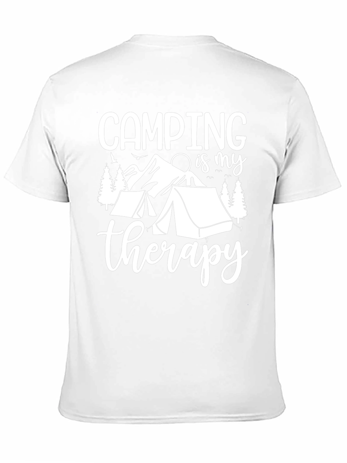 Black Camping Therapy Graphic Tee - Black Cotton T-Shirt view 11