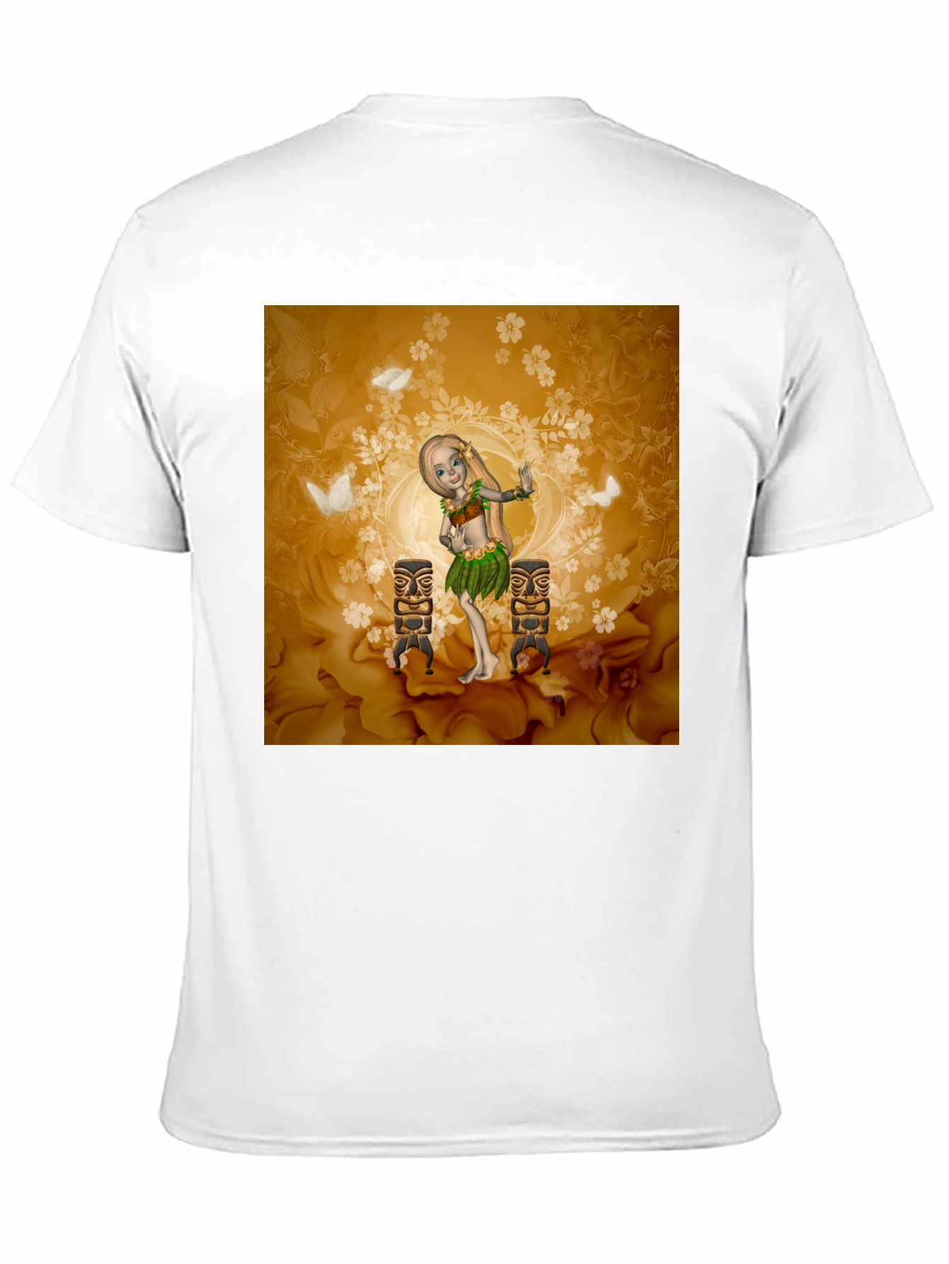 Black Tropical Hula Dancer Graphic Tee view 11