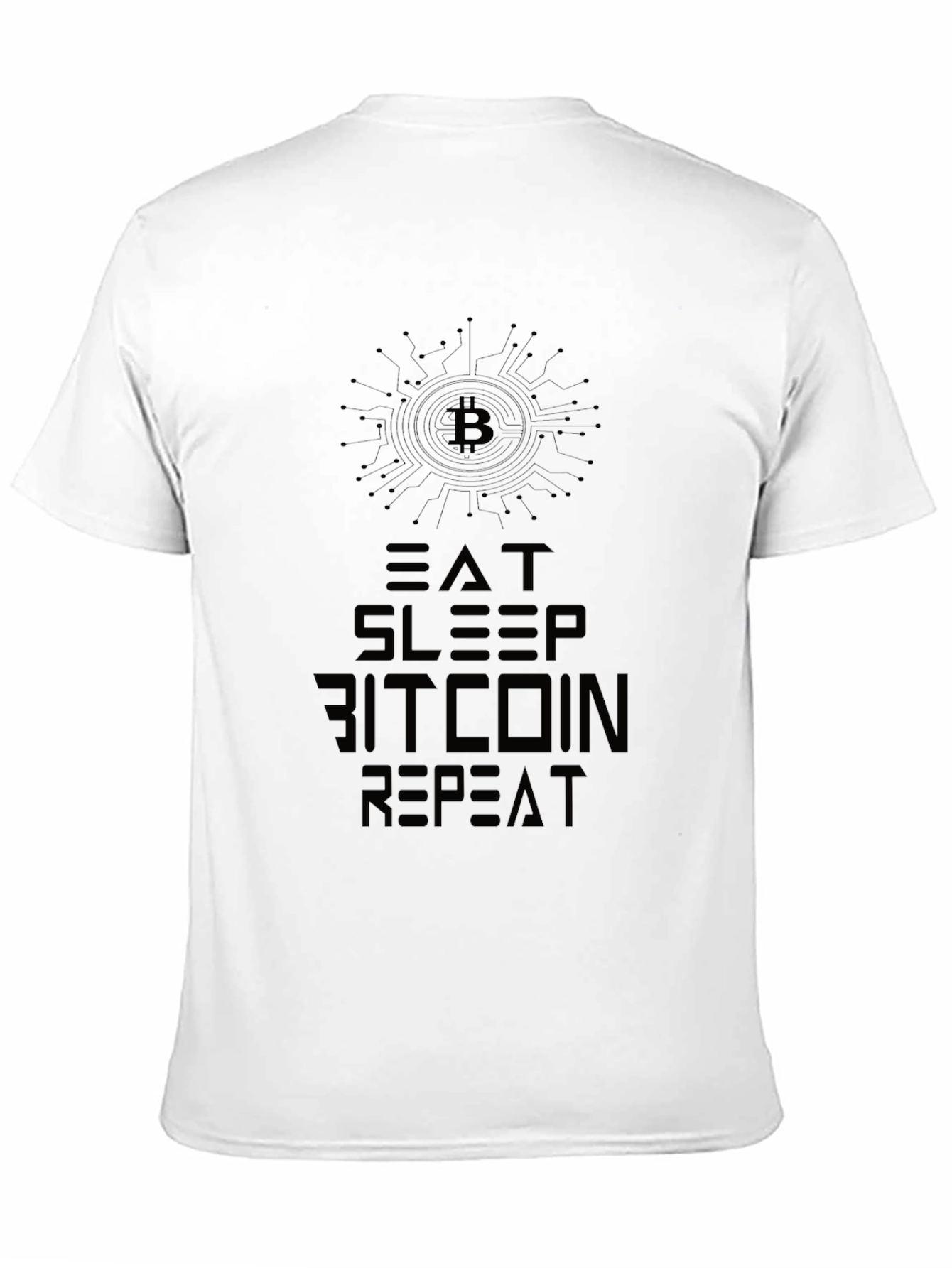 Black Eat Sleep Bitcoin Repeat Black Graphic Tee view 11
