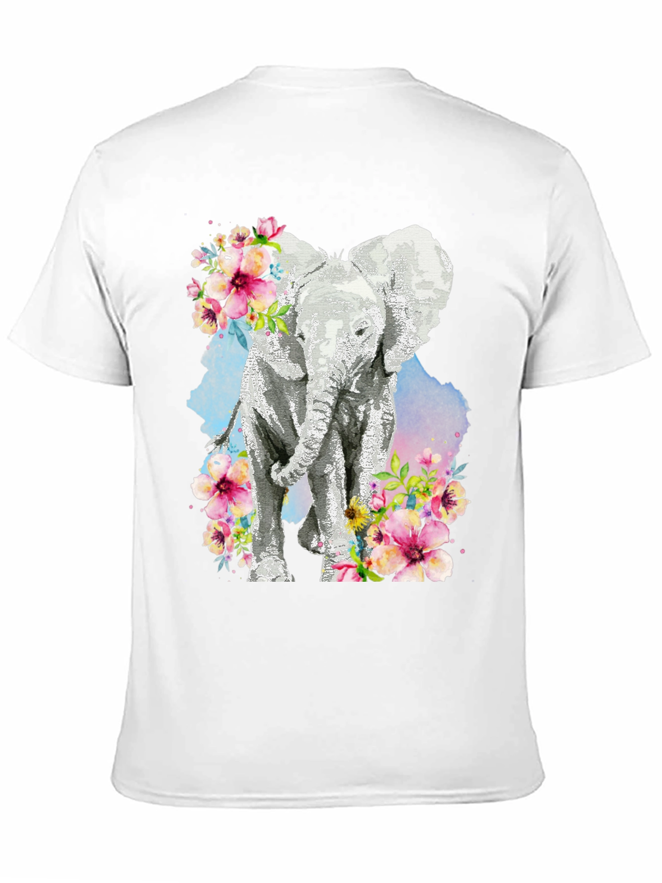 Black Elephant Floral Graphic Tee - Black view 11