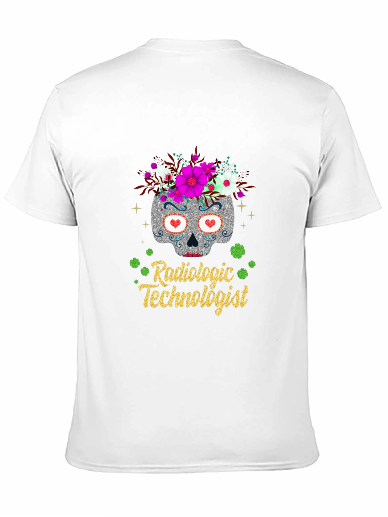 Black Radiologic Technologist Sugar Skull T-Shirt view 11