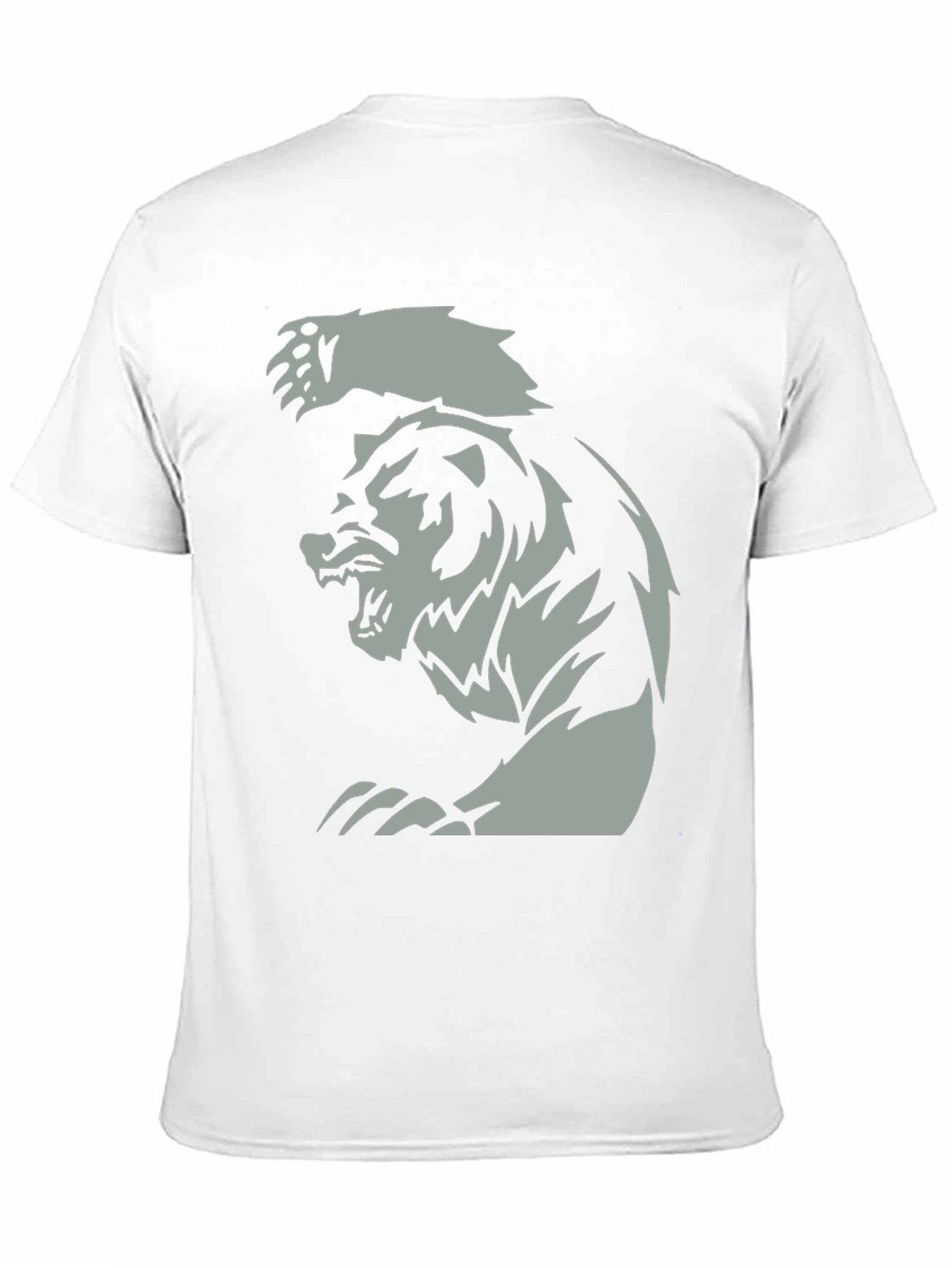 Black Men's Black T-Shirt with Fierce Bear Graphic view 11