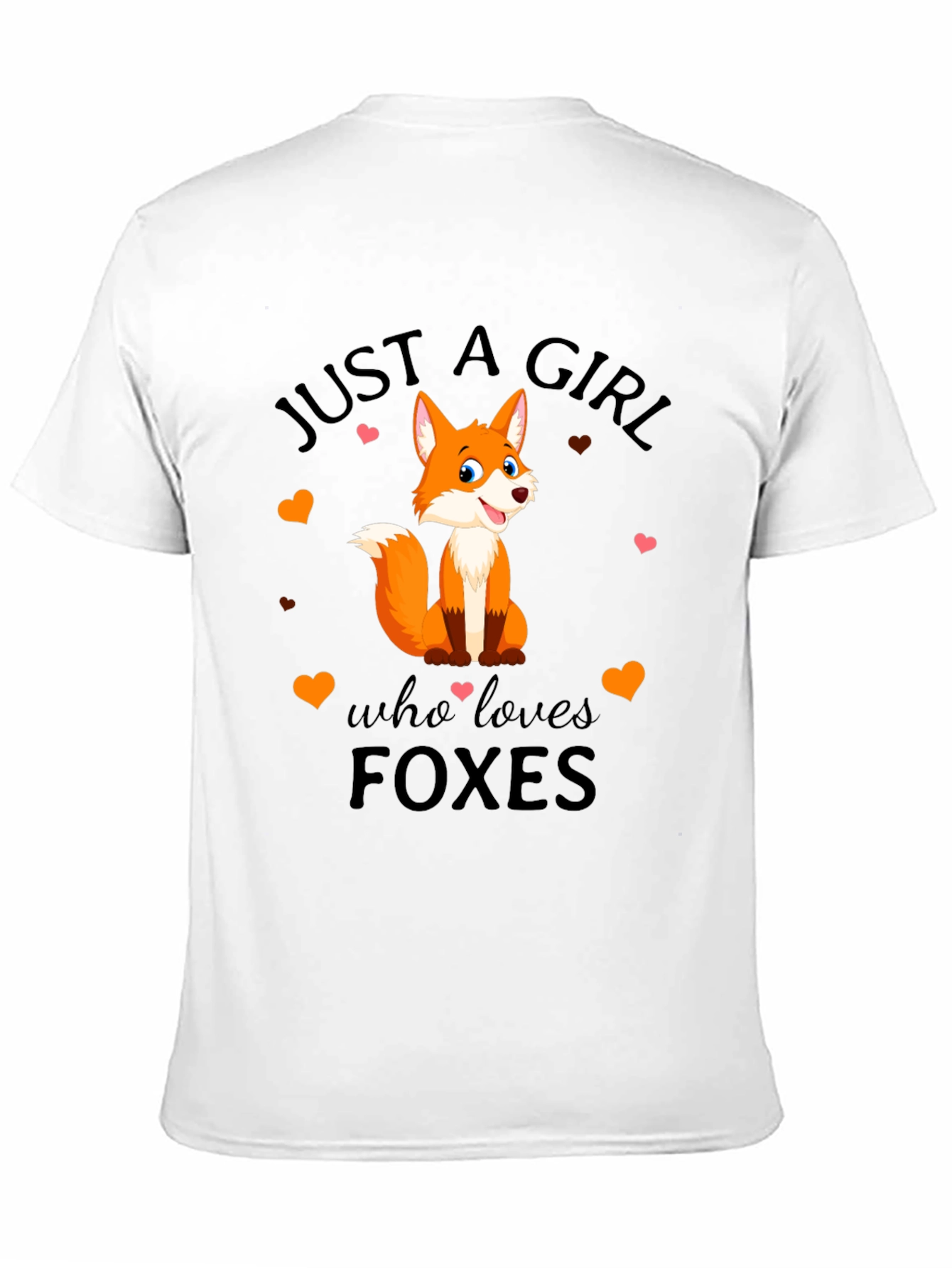 Black Just A Girl Who Loves Foxes T-Shirt view 11