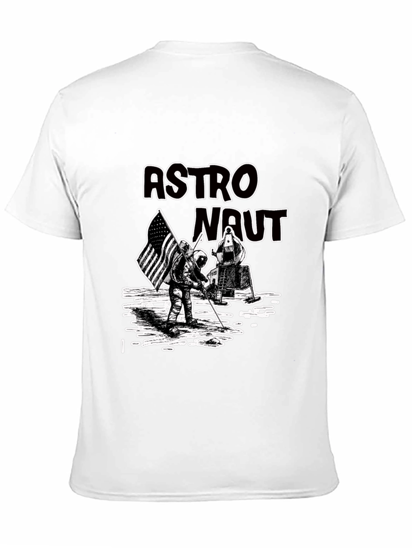 Black Astronaut Graphic Print Tee - Lunar Landing view 11
