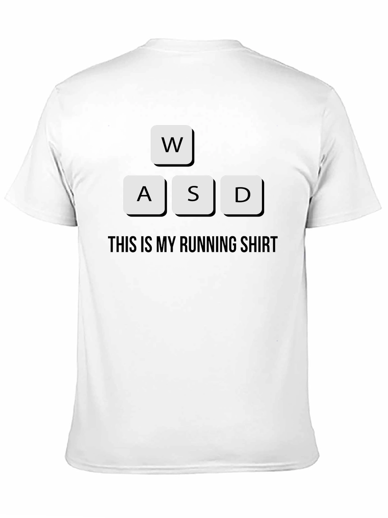 Black Gamer Running Shirt - WASD Keyboard Design view 11