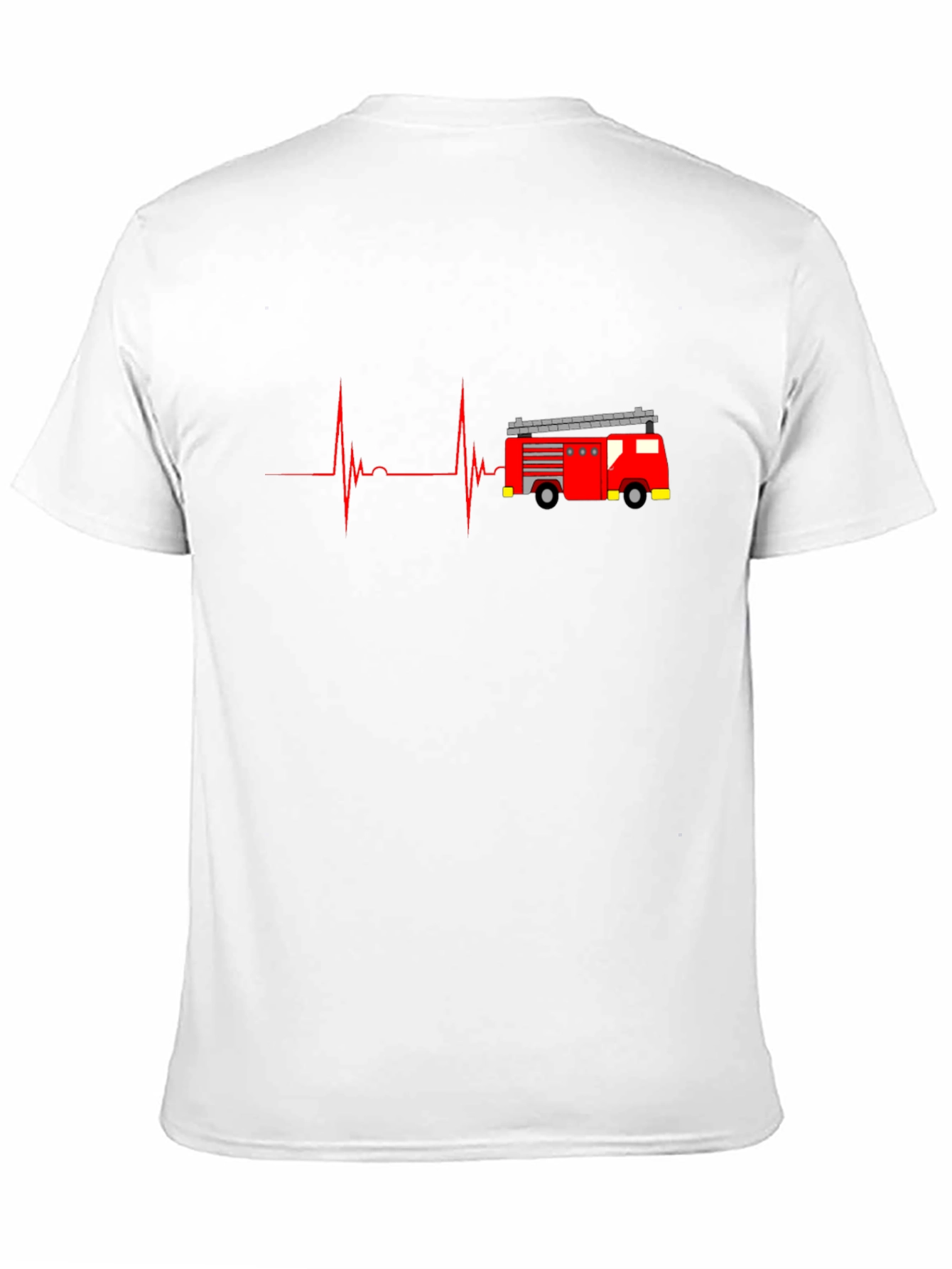 Black Fire Truck Heartbeat Graphic Tee - Black view 11