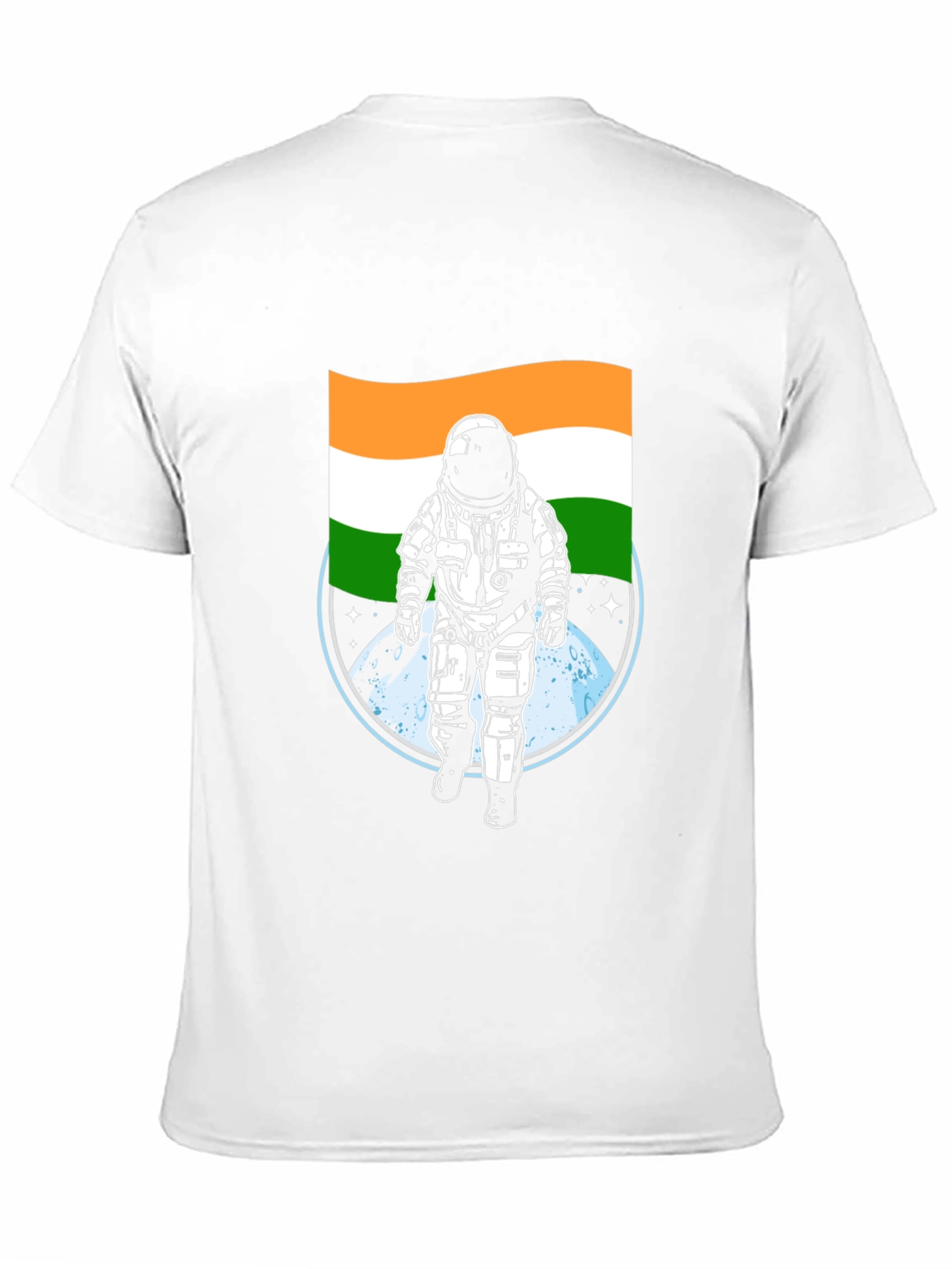 Black Astronaut India Flag Graphic Tee - Black view 11