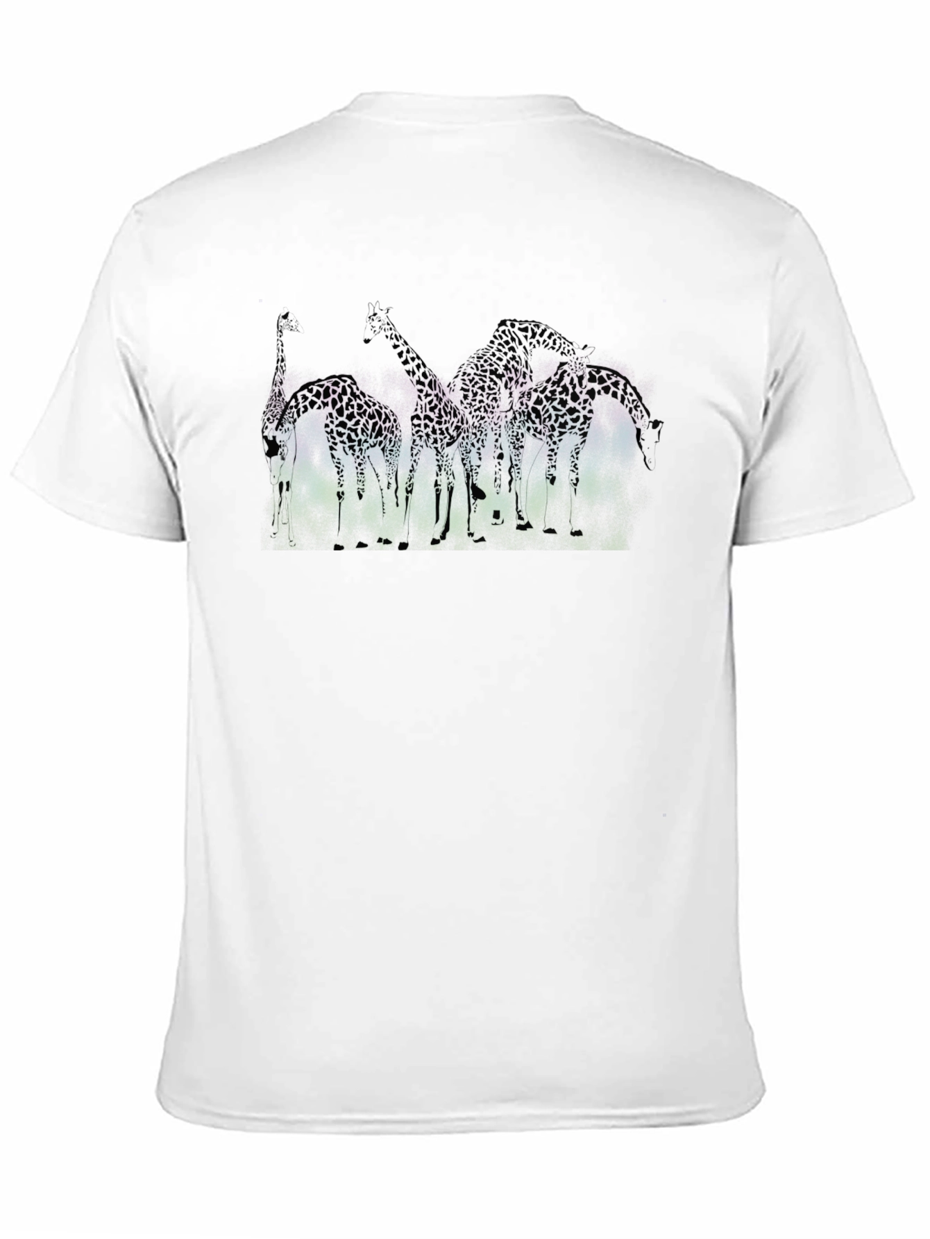 Black Giraffe Silhouette Graphic Tee - Black Cotton T-Shirt view 11