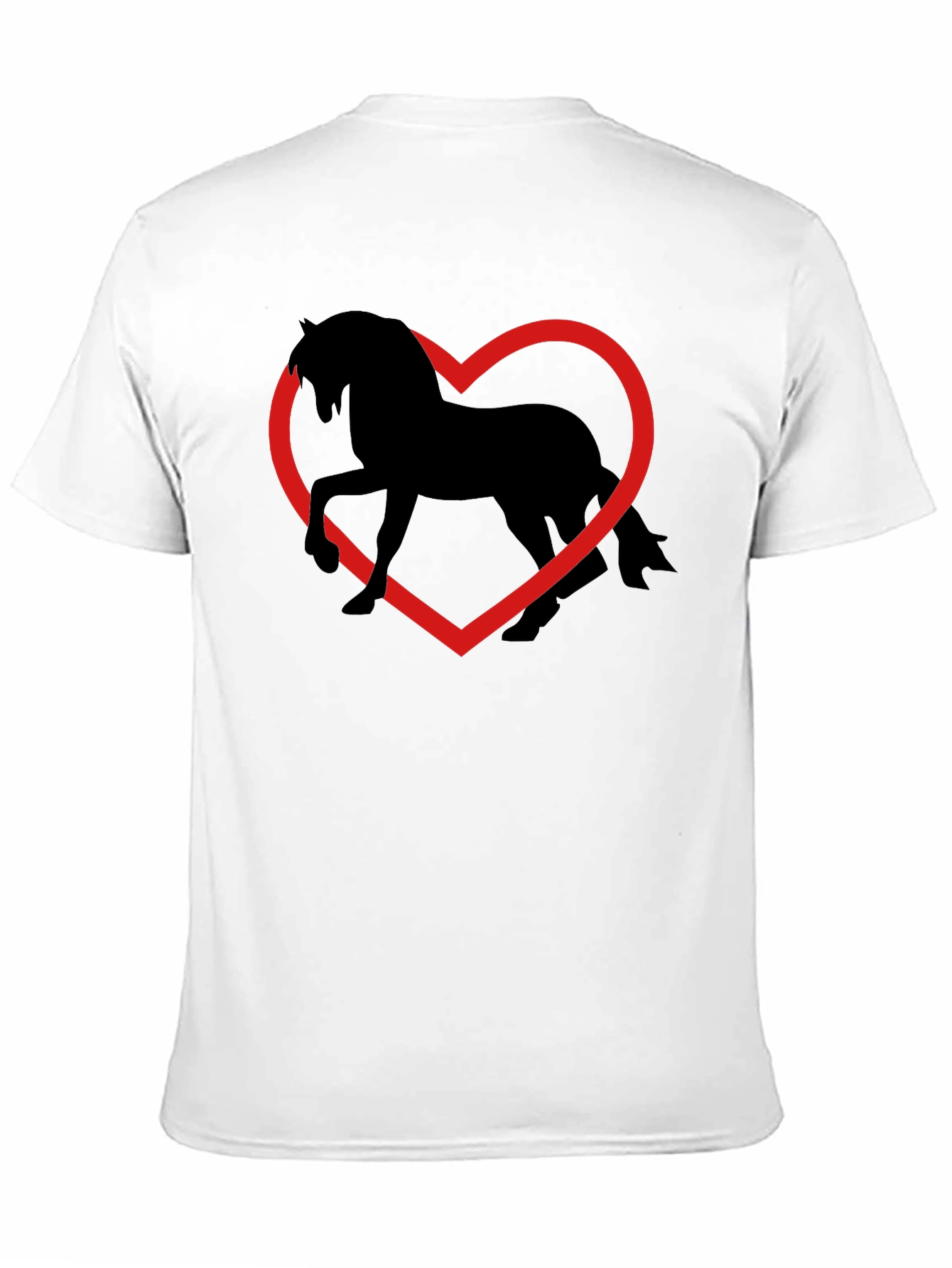 Black Horse Heart T-Shirt - Black Cotton Graphic Tee view 11