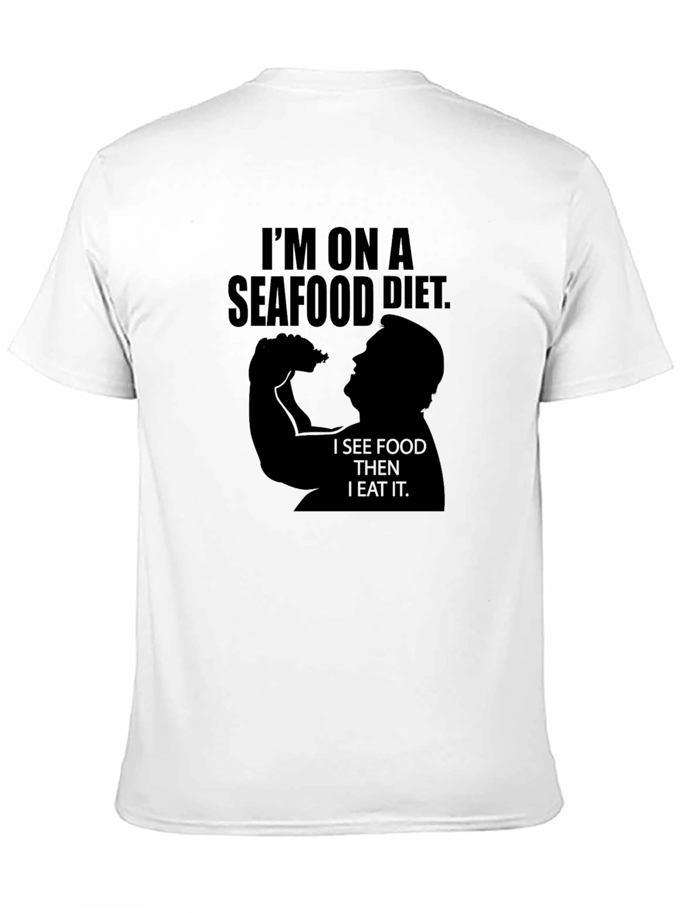 Black Seafood Diet T-Shirt - See Food and Eat It! view 11
