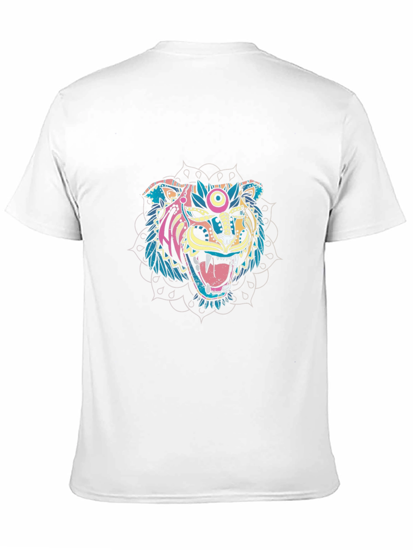 Black Graphic Tiger Tee - Colorful Mandala Design view 11