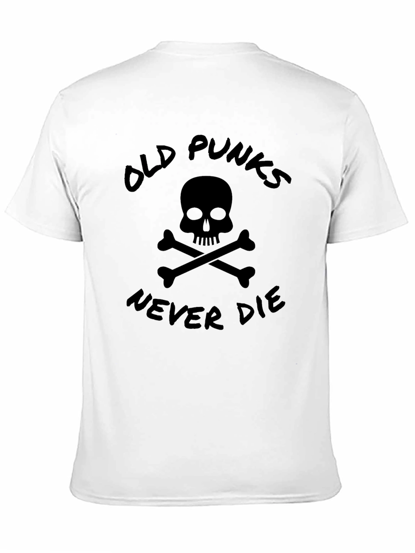 Black Old Punks Never Die Graphic T-Shirt view 11