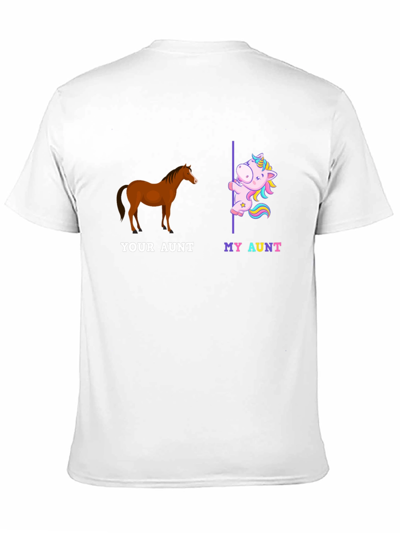 Black Funny Aunt T-Shirt - Horse and Unicorn Design view 11