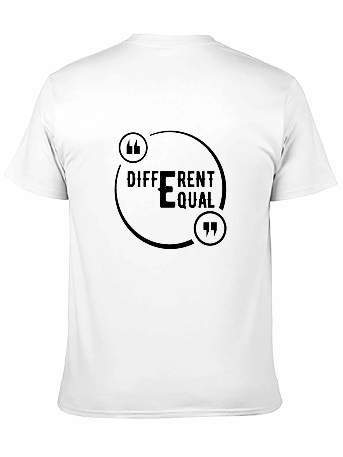 Black Different Equal Black T-Shirt for Men view 11
