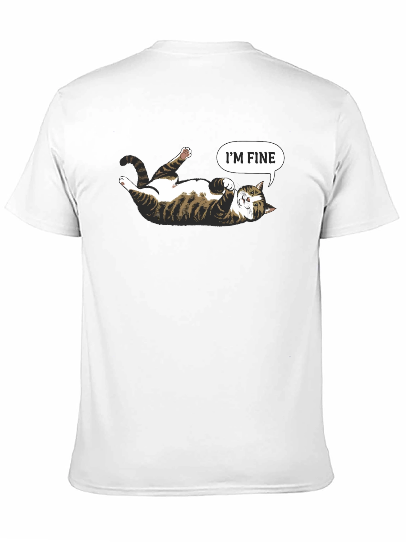 Black Funny Cat Graphic Tee - I'm Fine T-Shirt view 11