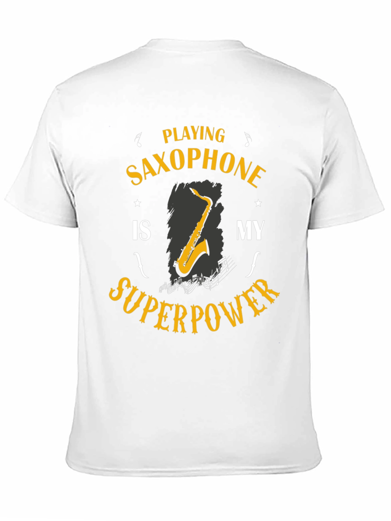Black Saxophone Superpower T-Shirt: Musician's Humor Tee view 11