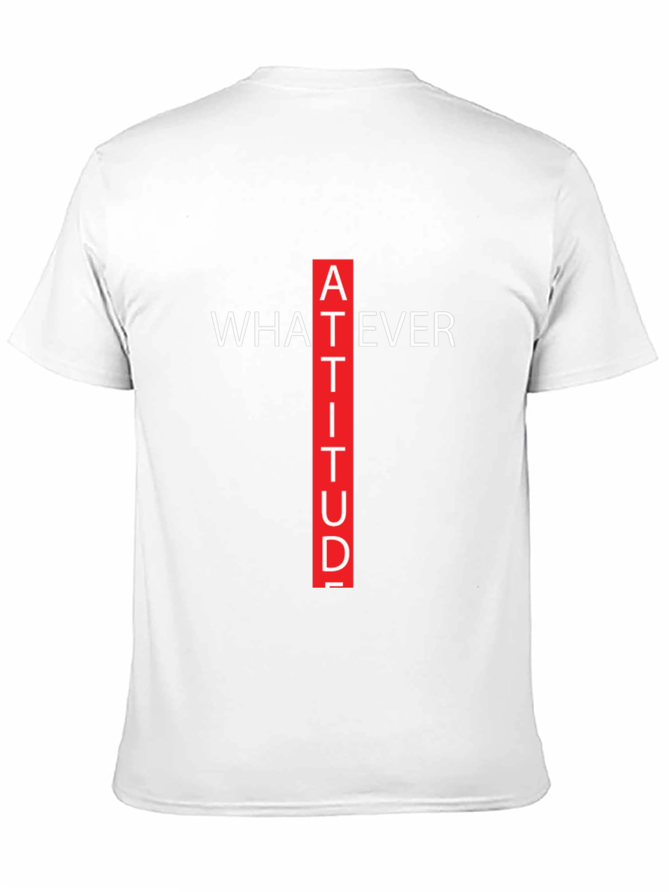 Black Attitude Graphic Tee - Whatever Crew Neck T-Shirt view 11