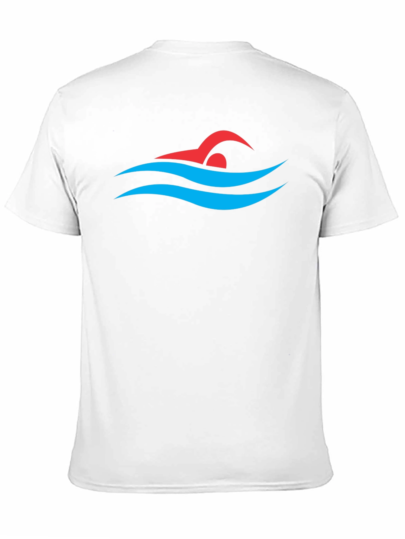 Swimmer Graphic Tee - Swim Cap and Waves Design - 11