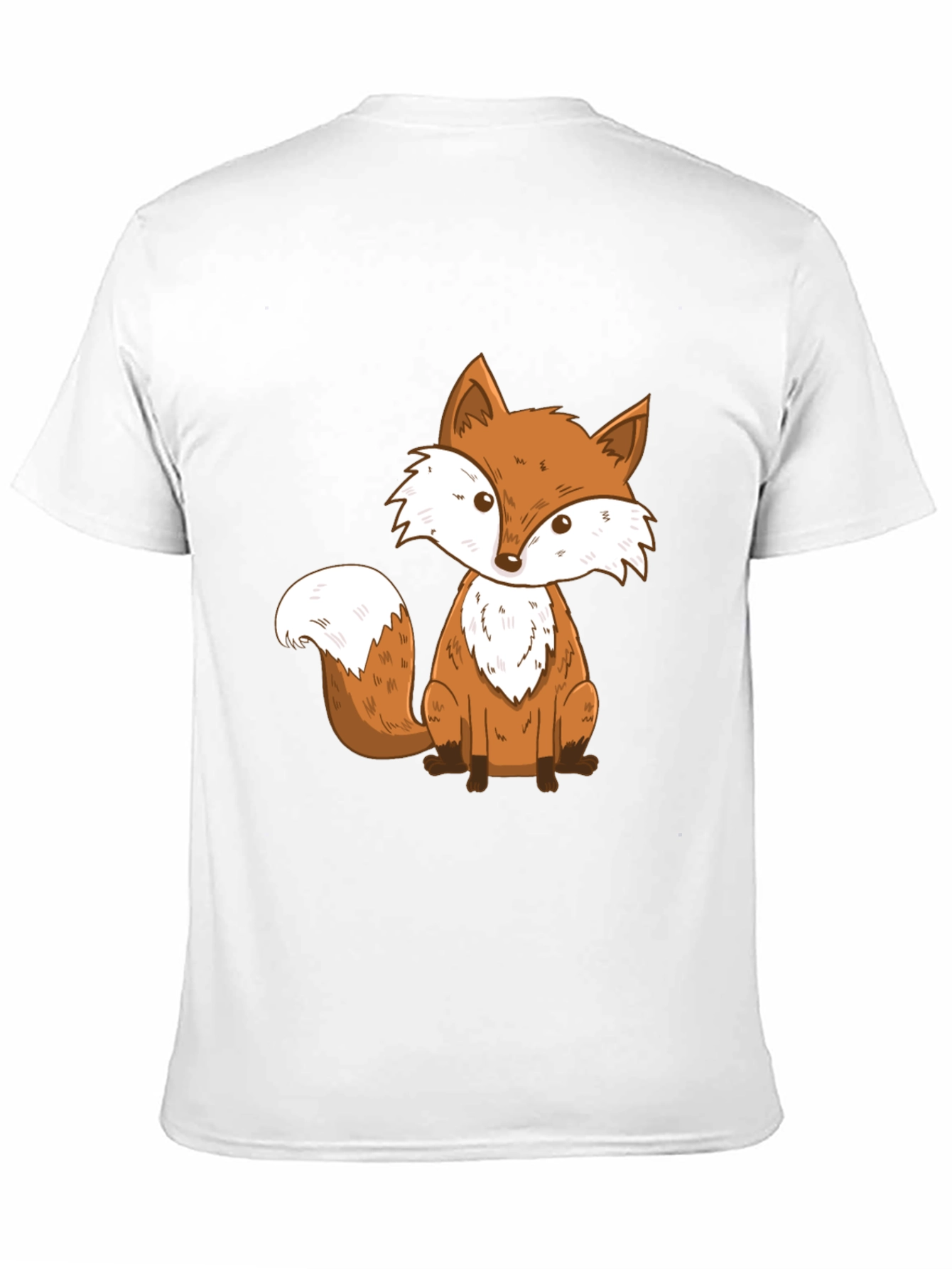 Black Cute Fox Graphic Print T-Shirt - Unisex Black Tee view 11