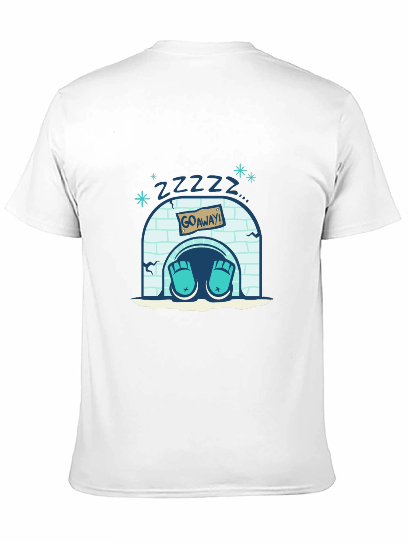 Black Funny Igloo Zzz Men's Black T-Shirt view 11
