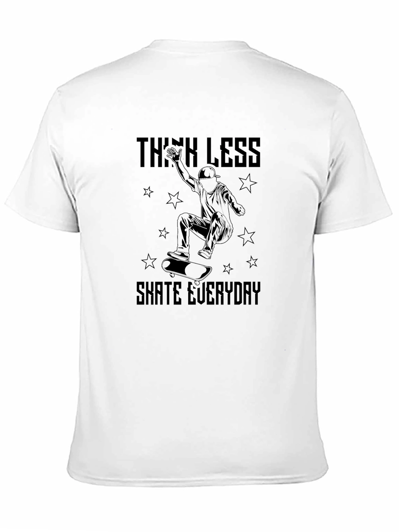 Black Think Less Skate Everyday T-Shirt view 11