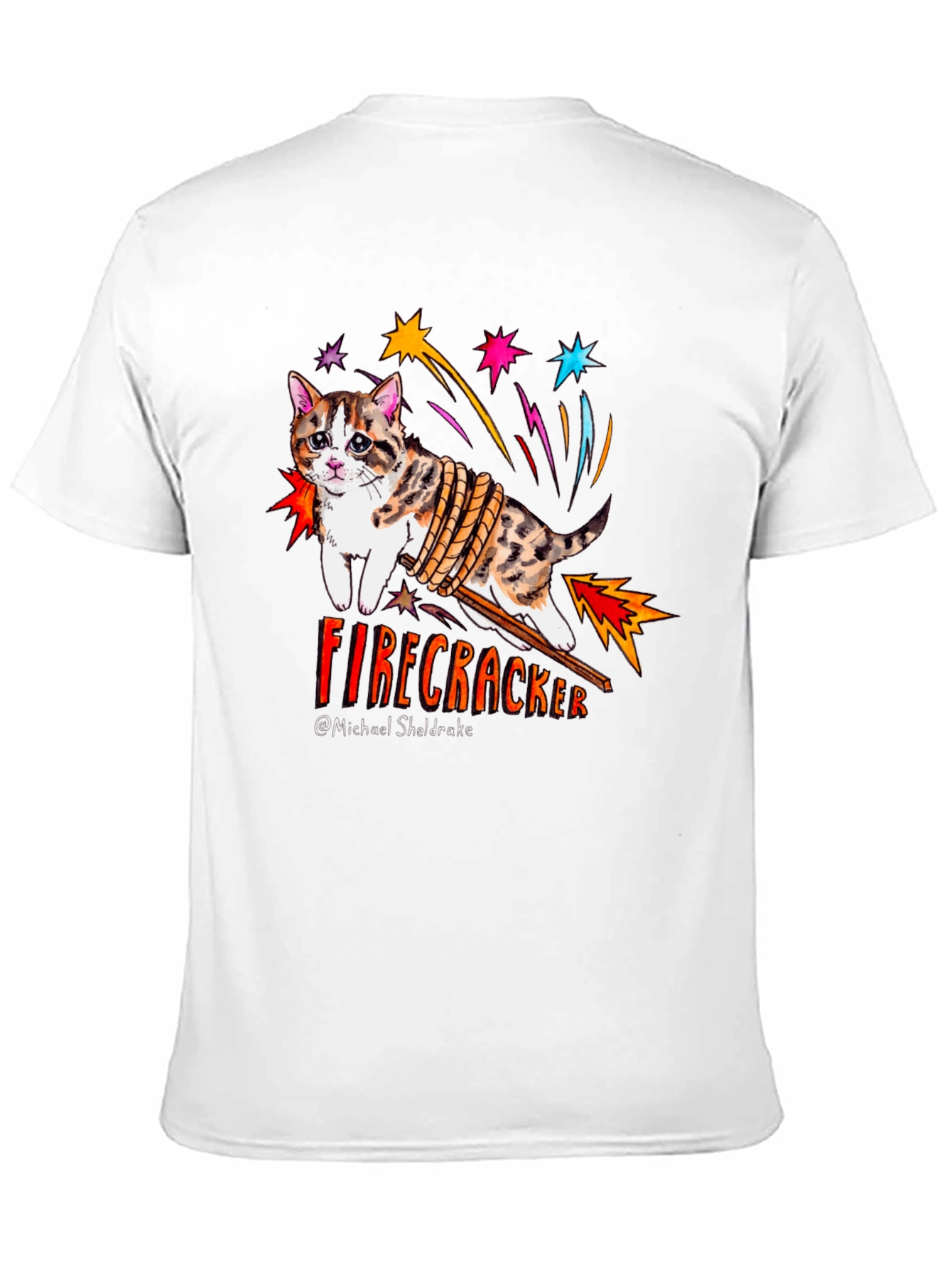 Black Firecracker Cat T-Shirt view 11