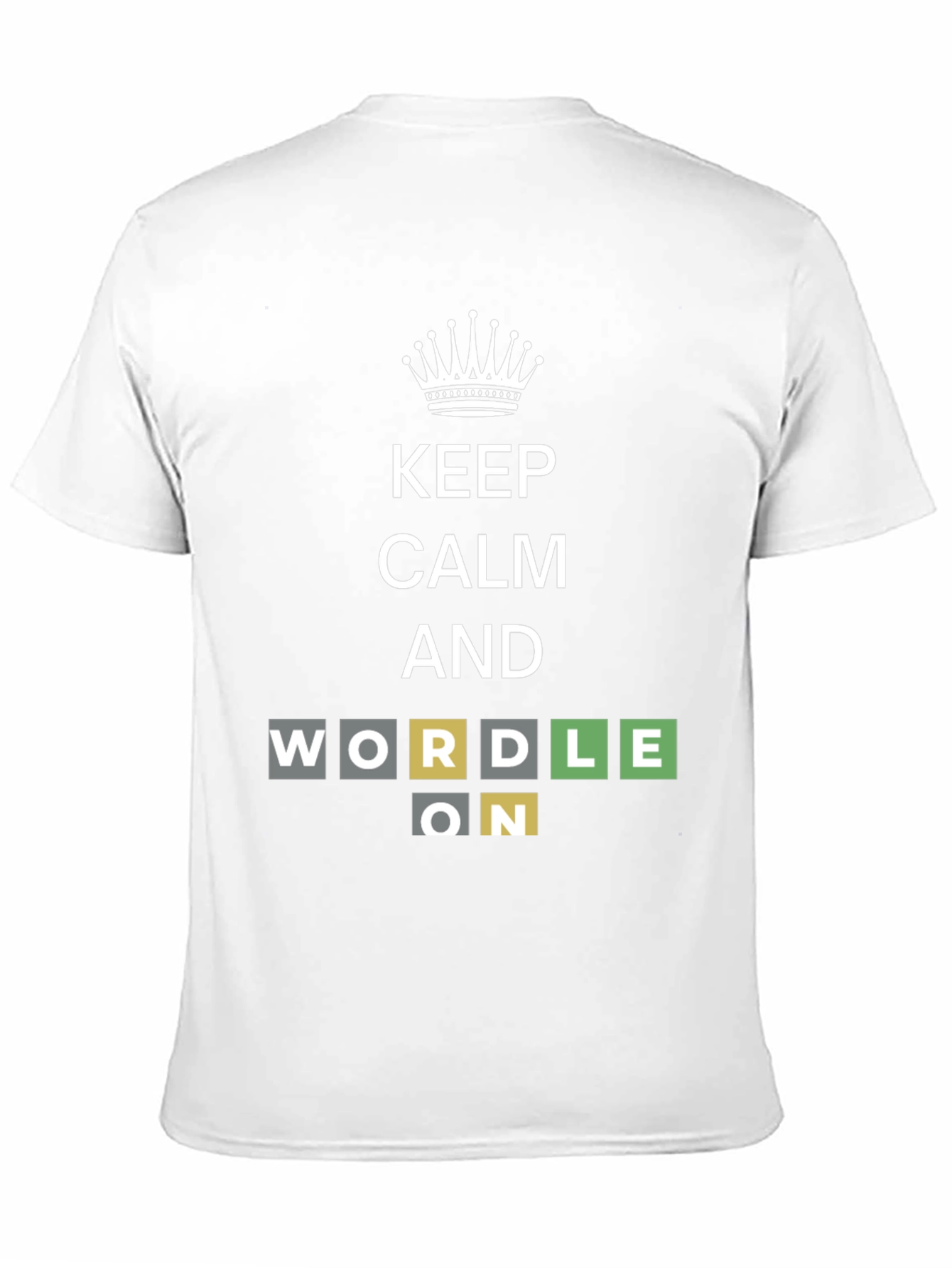 Black Keep Calm and Wordle On Black T-Shirt view 11