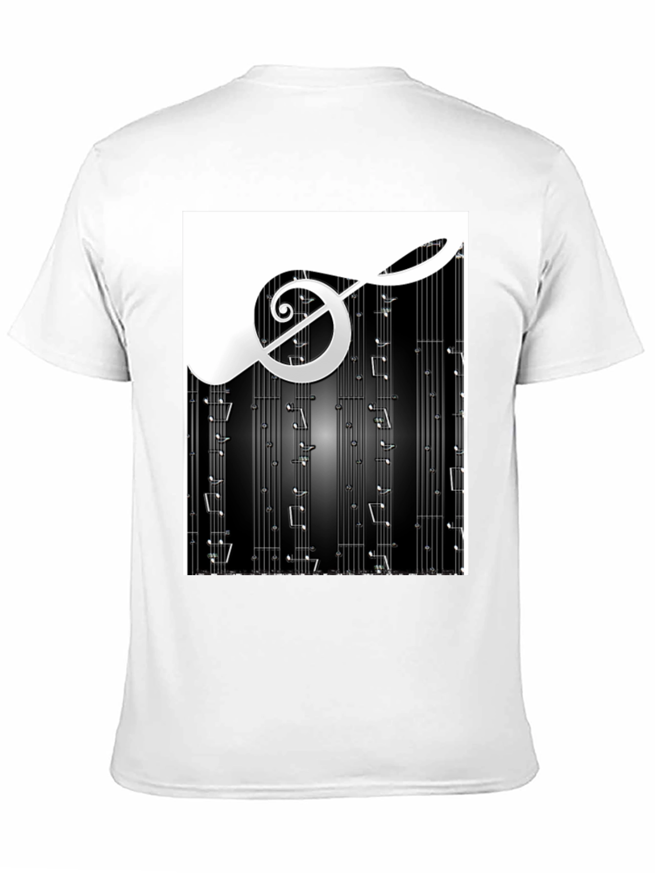 Black Music Notes Graphic Print Black T-Shirt view 11