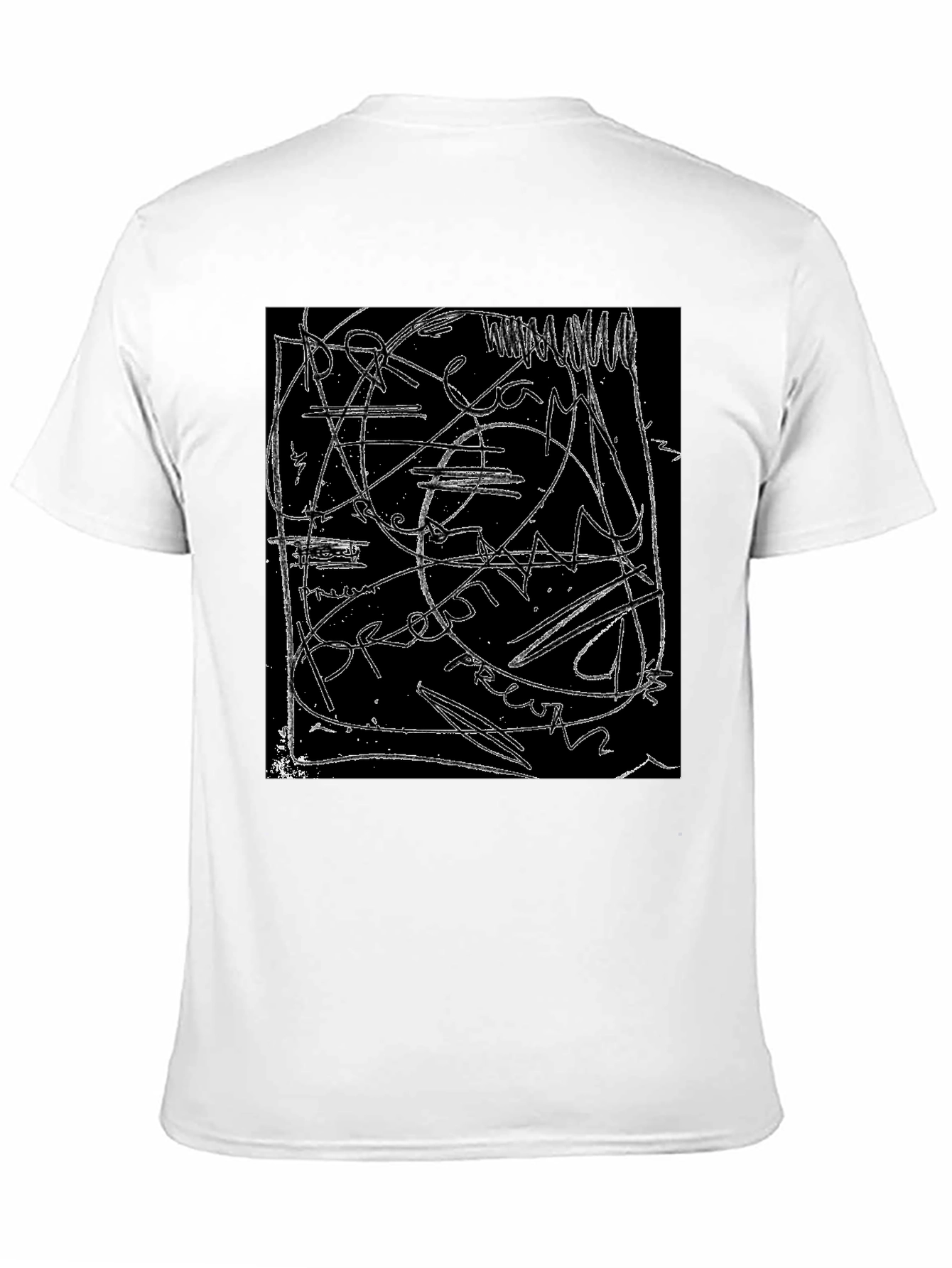 Black Abstract Line Art Graphic Black T-Shirt view 11