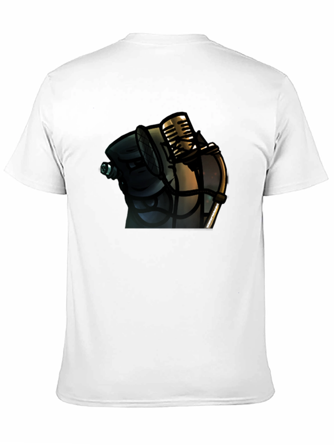 Black Vintage Microphone Graphic T-Shirt - Classic Style view 11