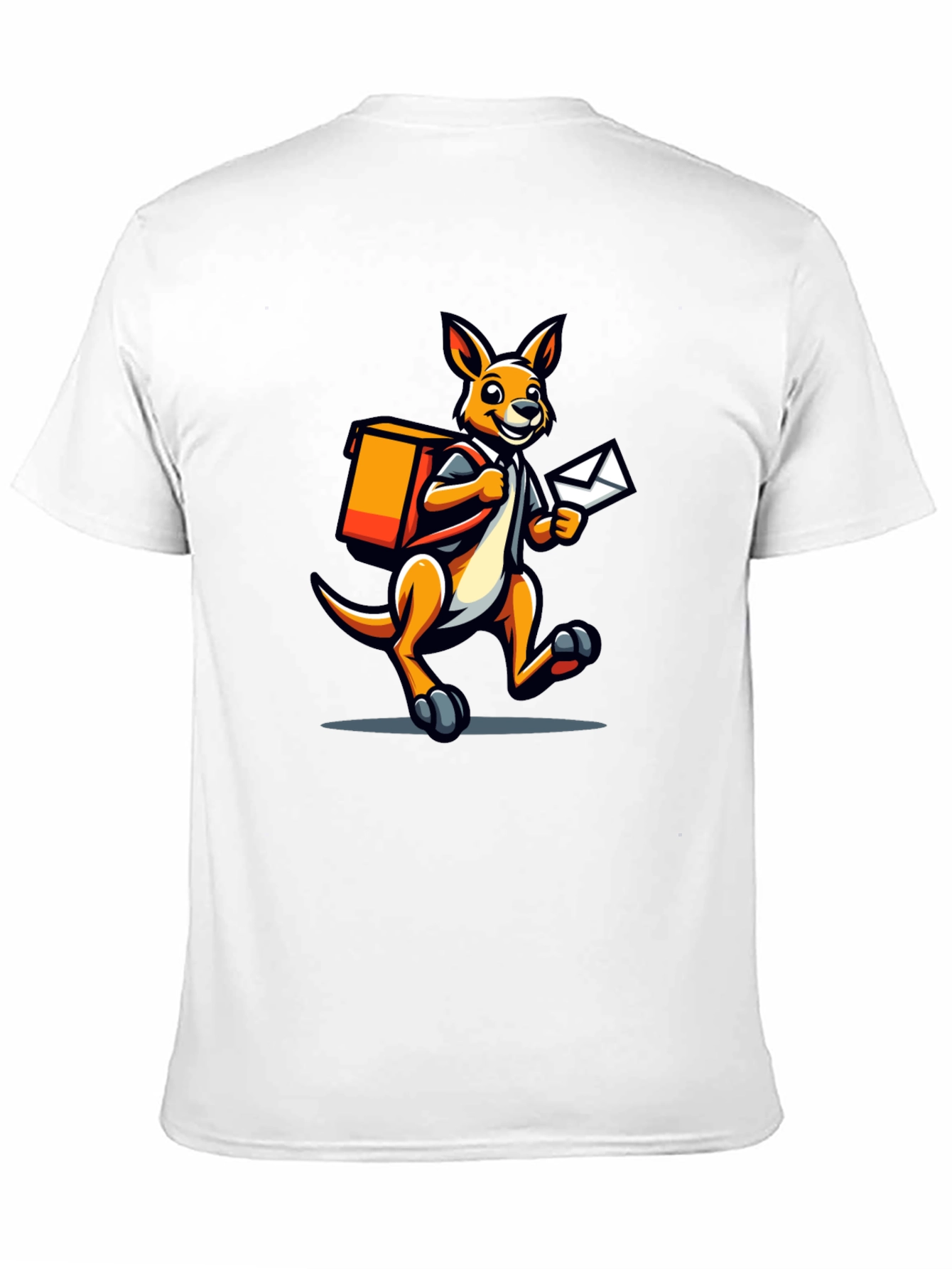 Black Kangaroo Postman Graphic Tee - Novelty T-Shirt view 11