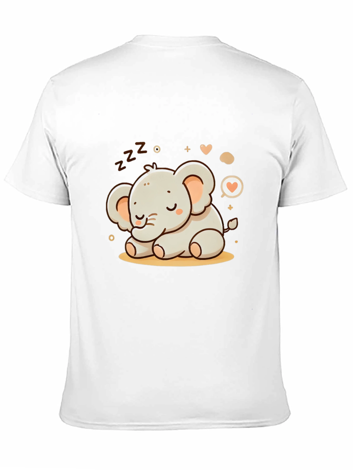 Black Cute Sleeping Elephant Graphic Tee view 11