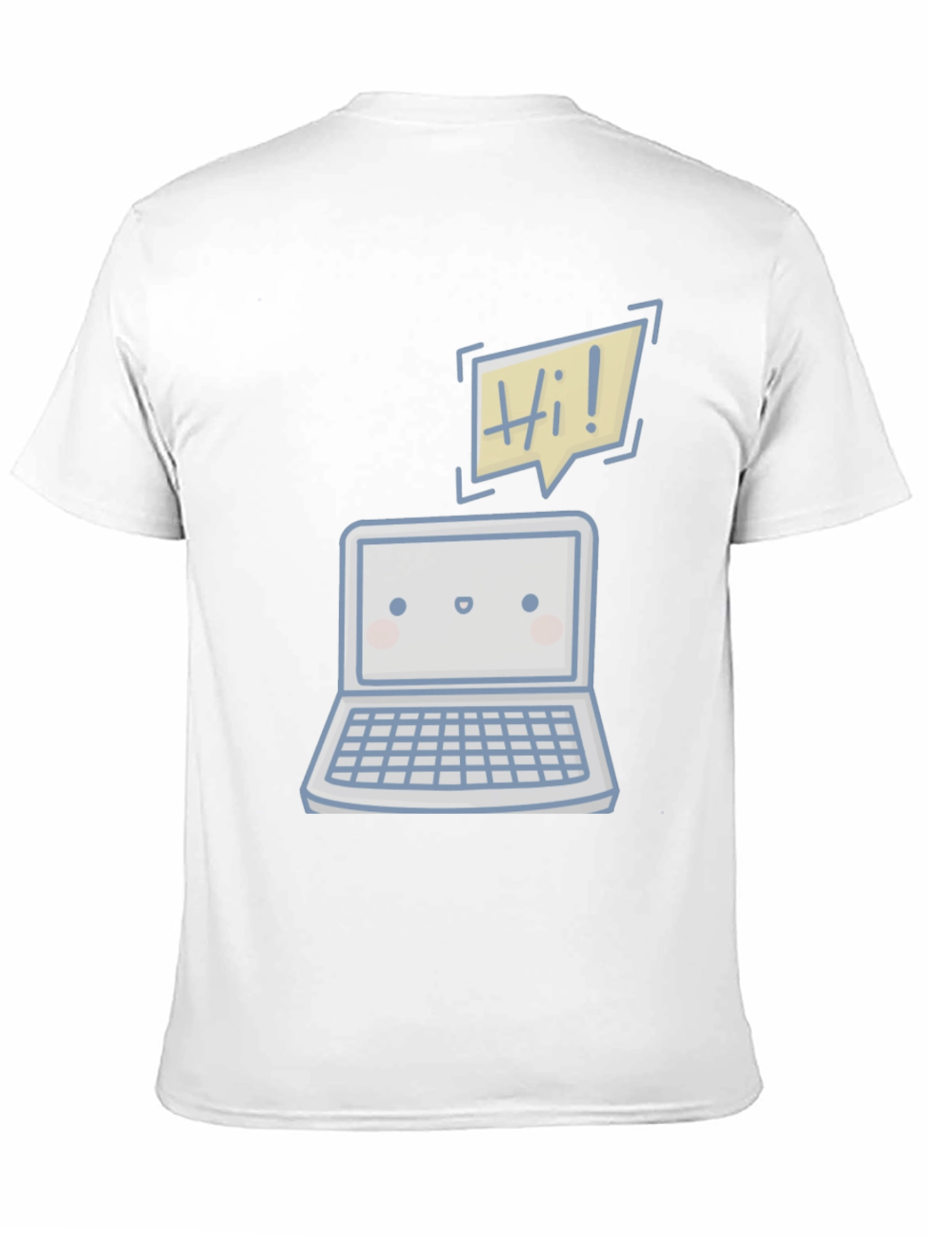 Black Cute Laptop "Hi!" Graphic Tee view 11