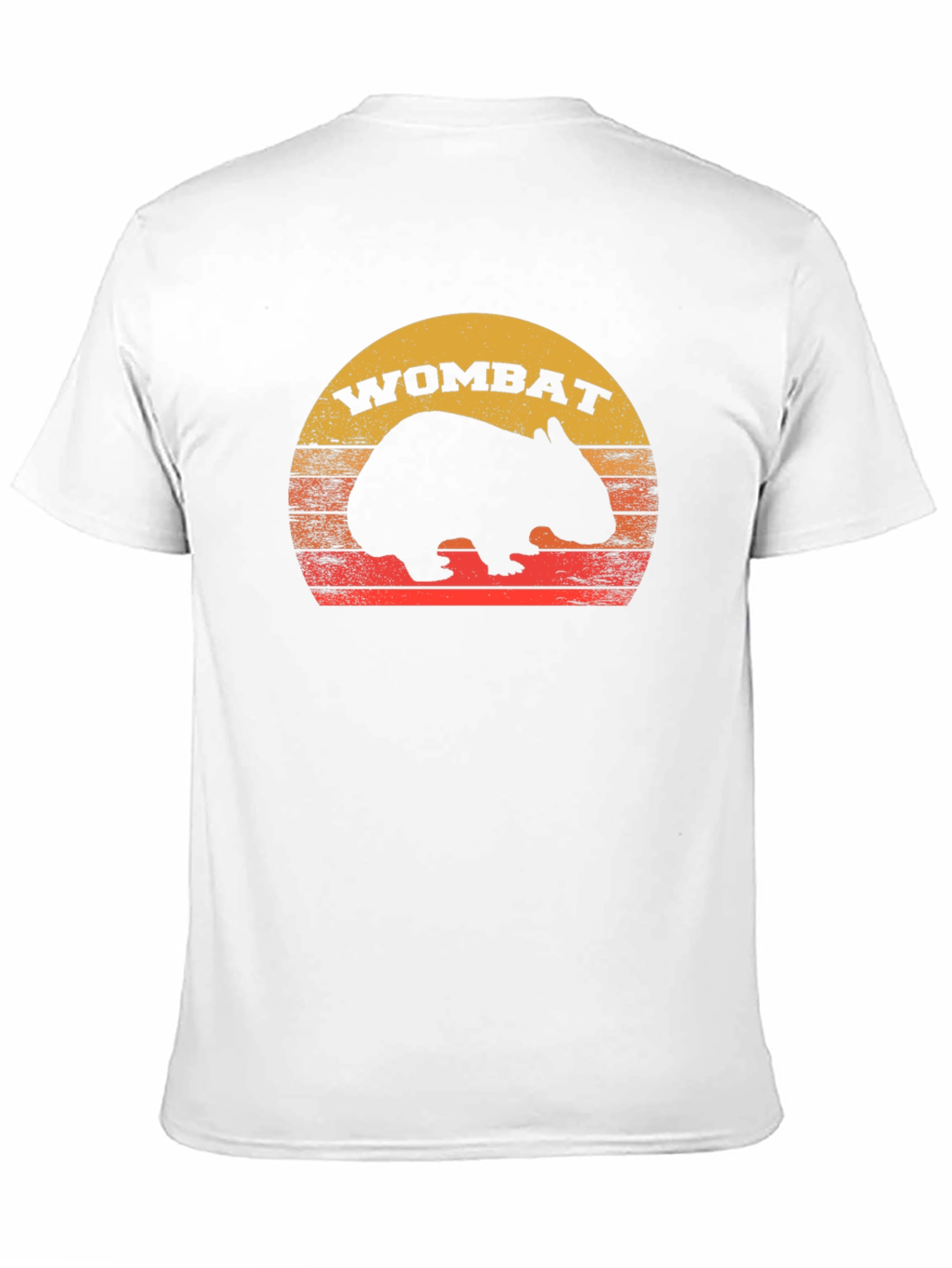 Black Retro Wombat Sunset T-Shirt view 11