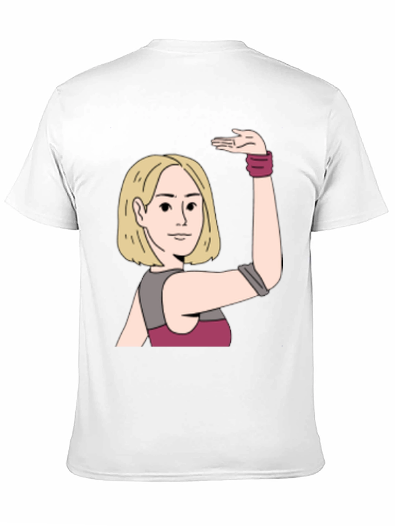 Black Cartoon Woman Graphic Print Black T-Shirt view 11