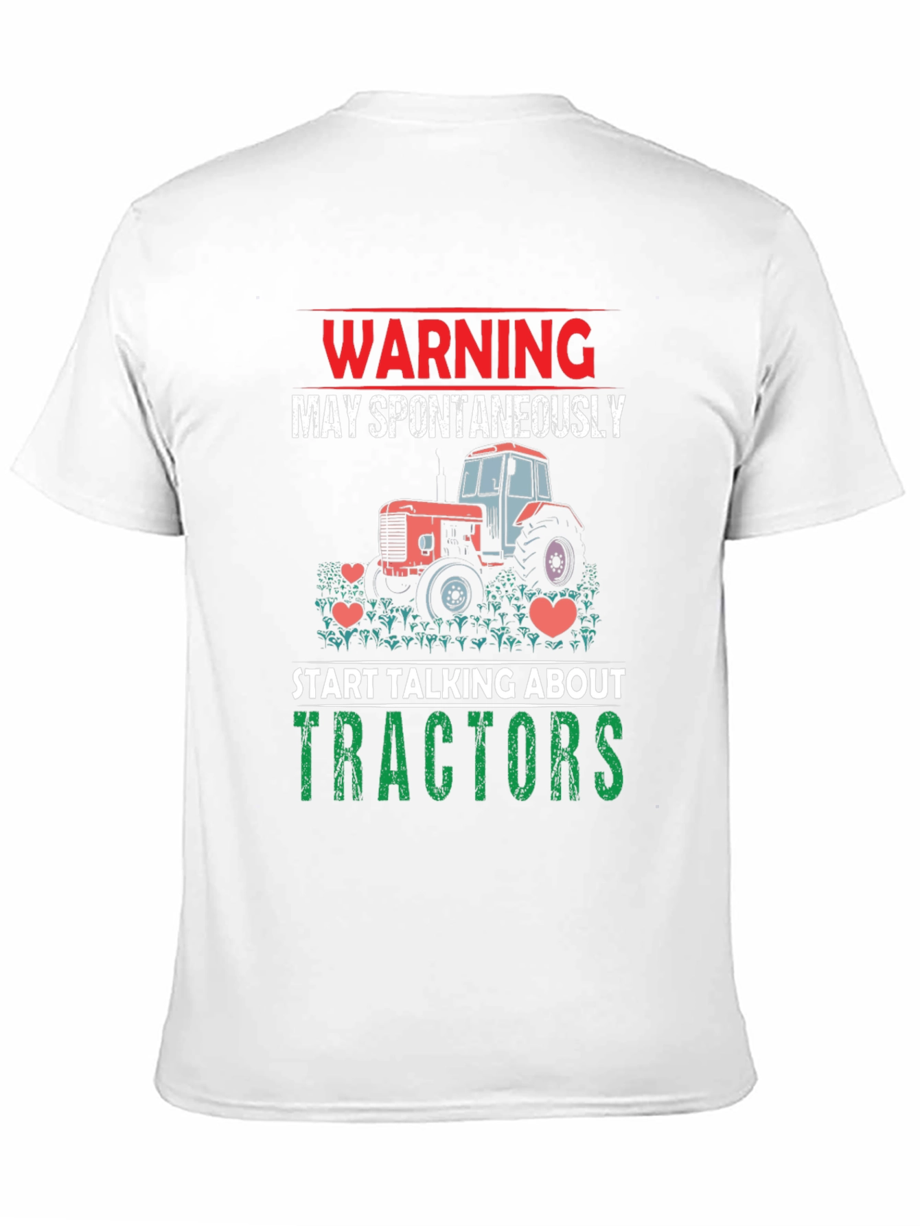 Black Warning Tractor Lover T-Shirt view 11