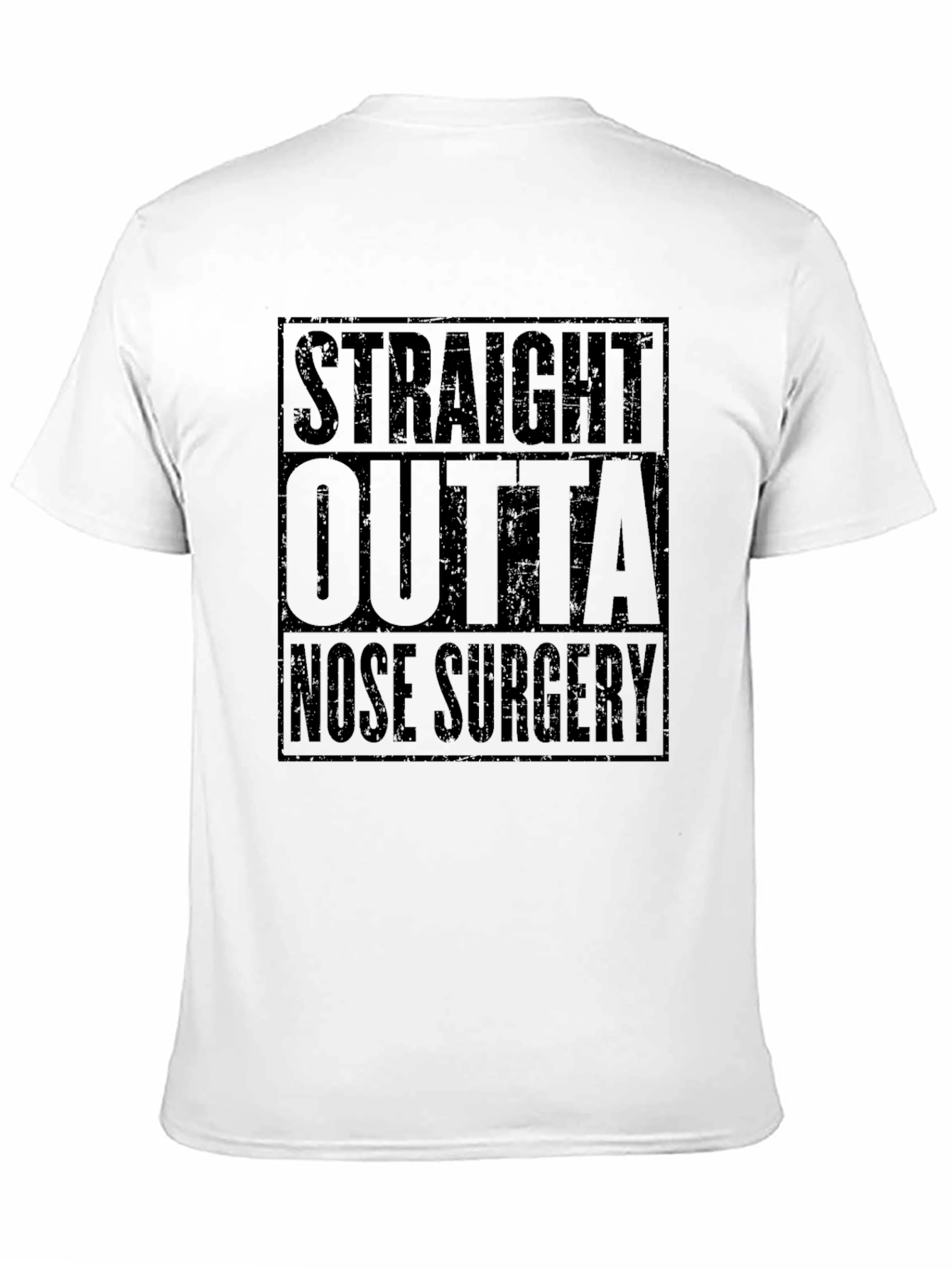 Black Straight Outta Nose Surgery Black T-Shirt view 11