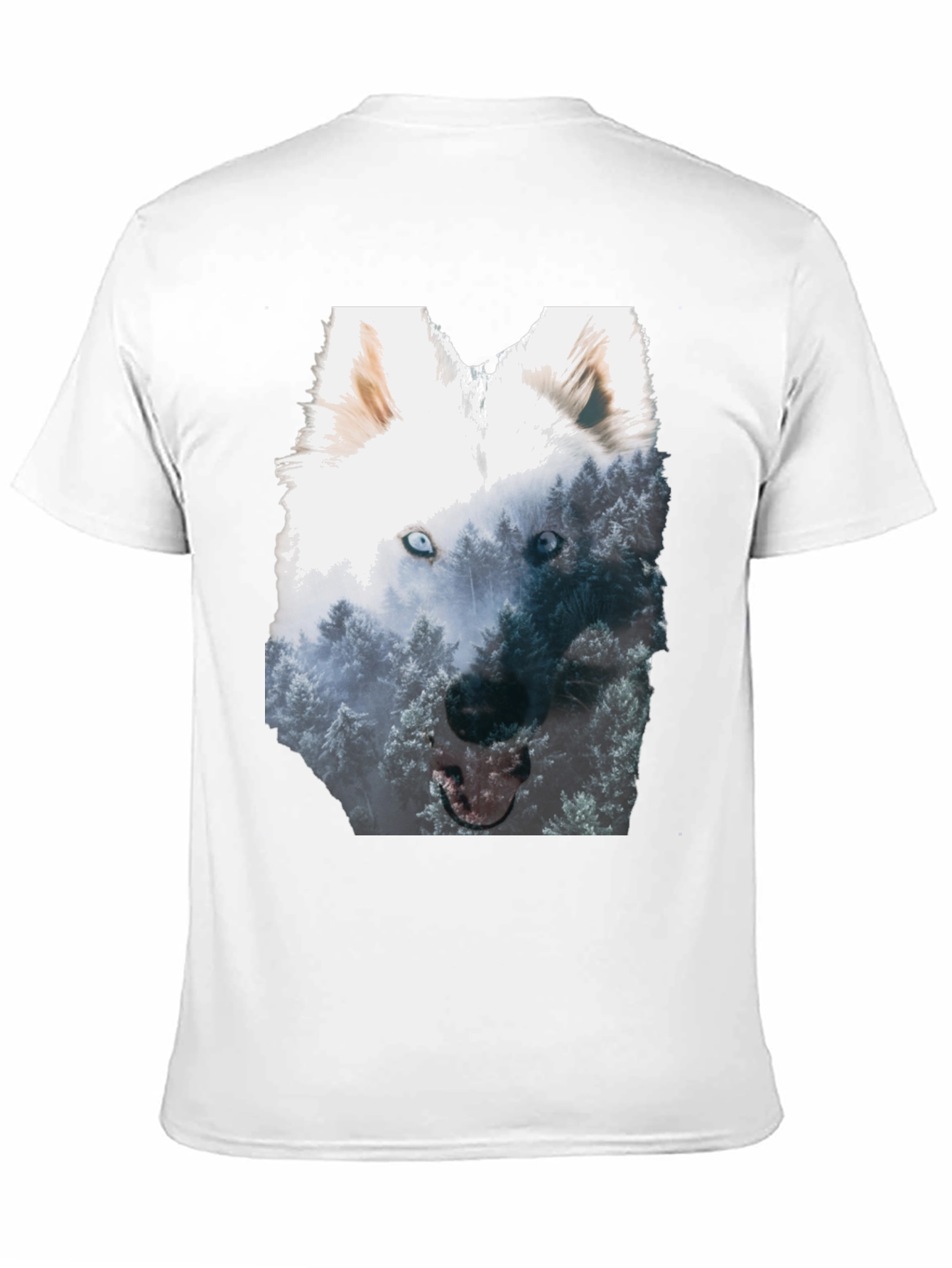 Black Wolf Forest Graphic Tee - Black Cotton Blend view 11