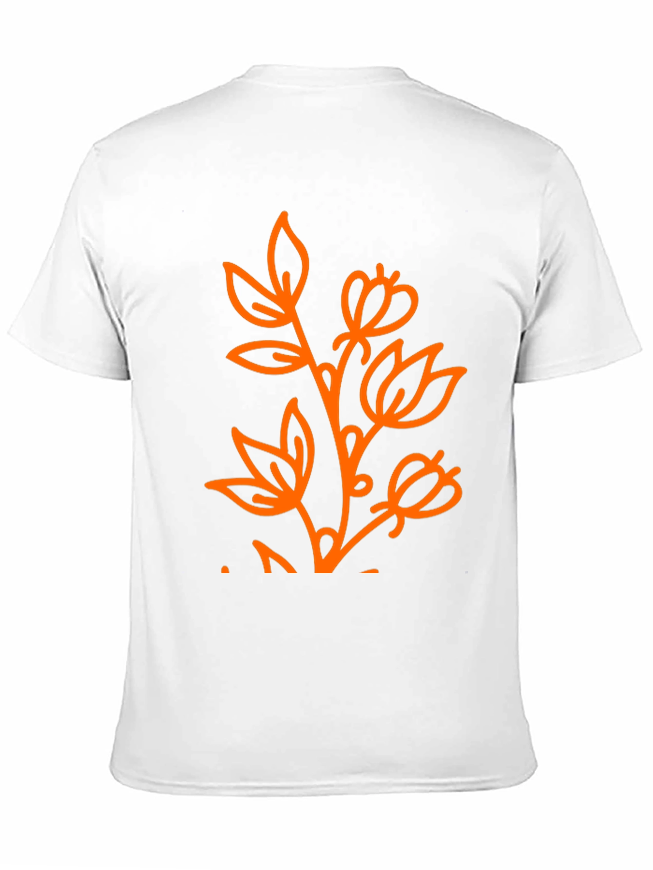 Black Black T-Shirt with Orange Floral Design view 11