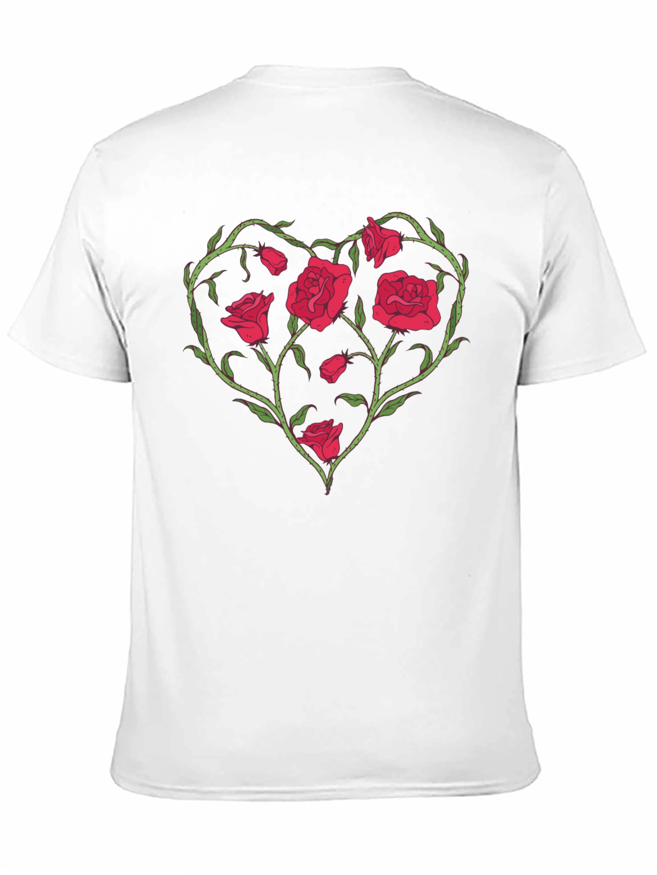 Black Rose Heart Graphic T-Shirt - Unique Floral Design view 11
