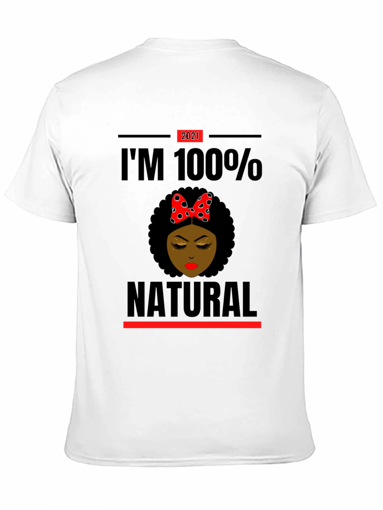 Black I'm 100% Natural Afro T-Shirt view 11