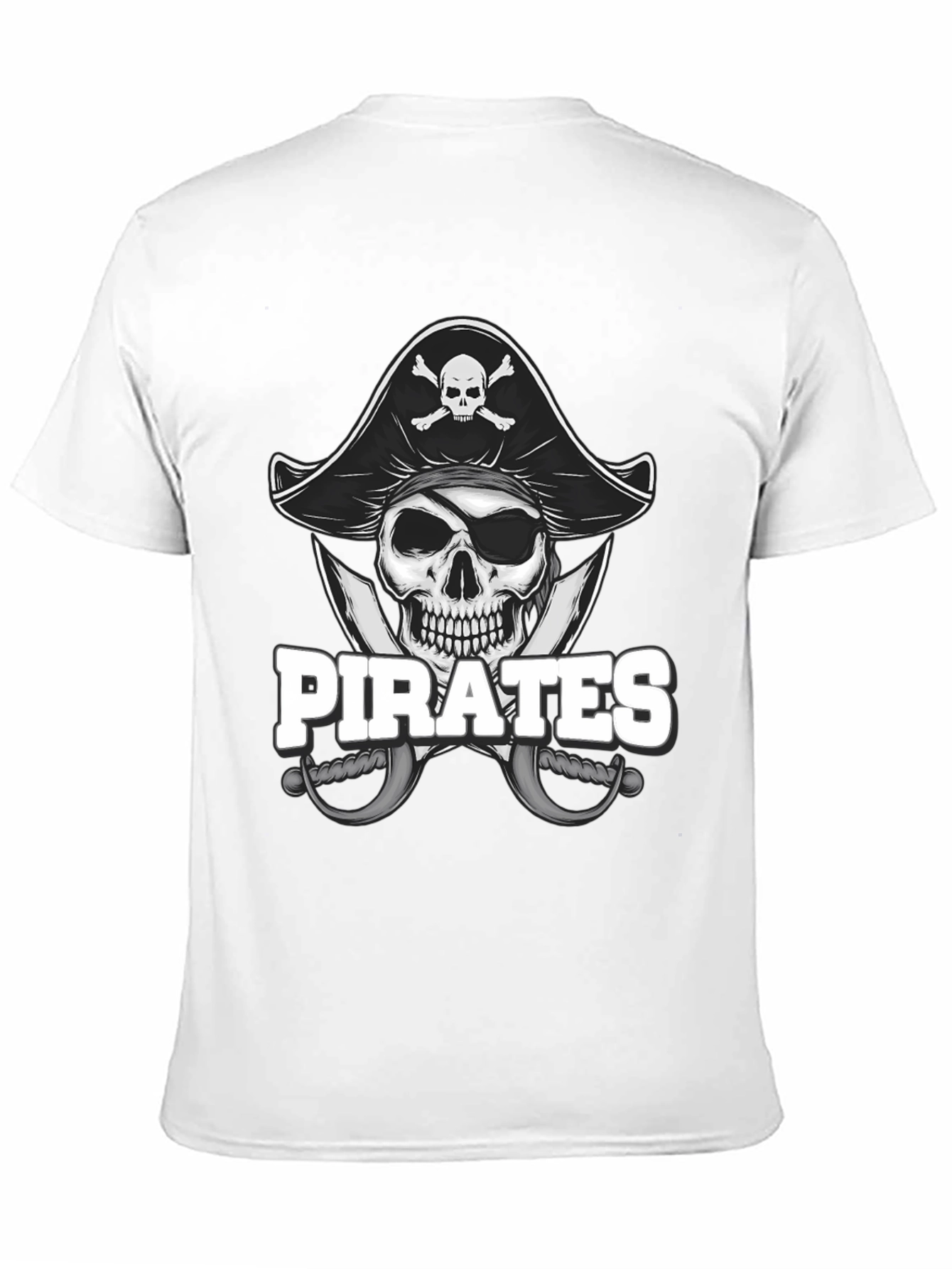 Black Pirate Skull T-Shirt - Novelty Graphic Tee view 11